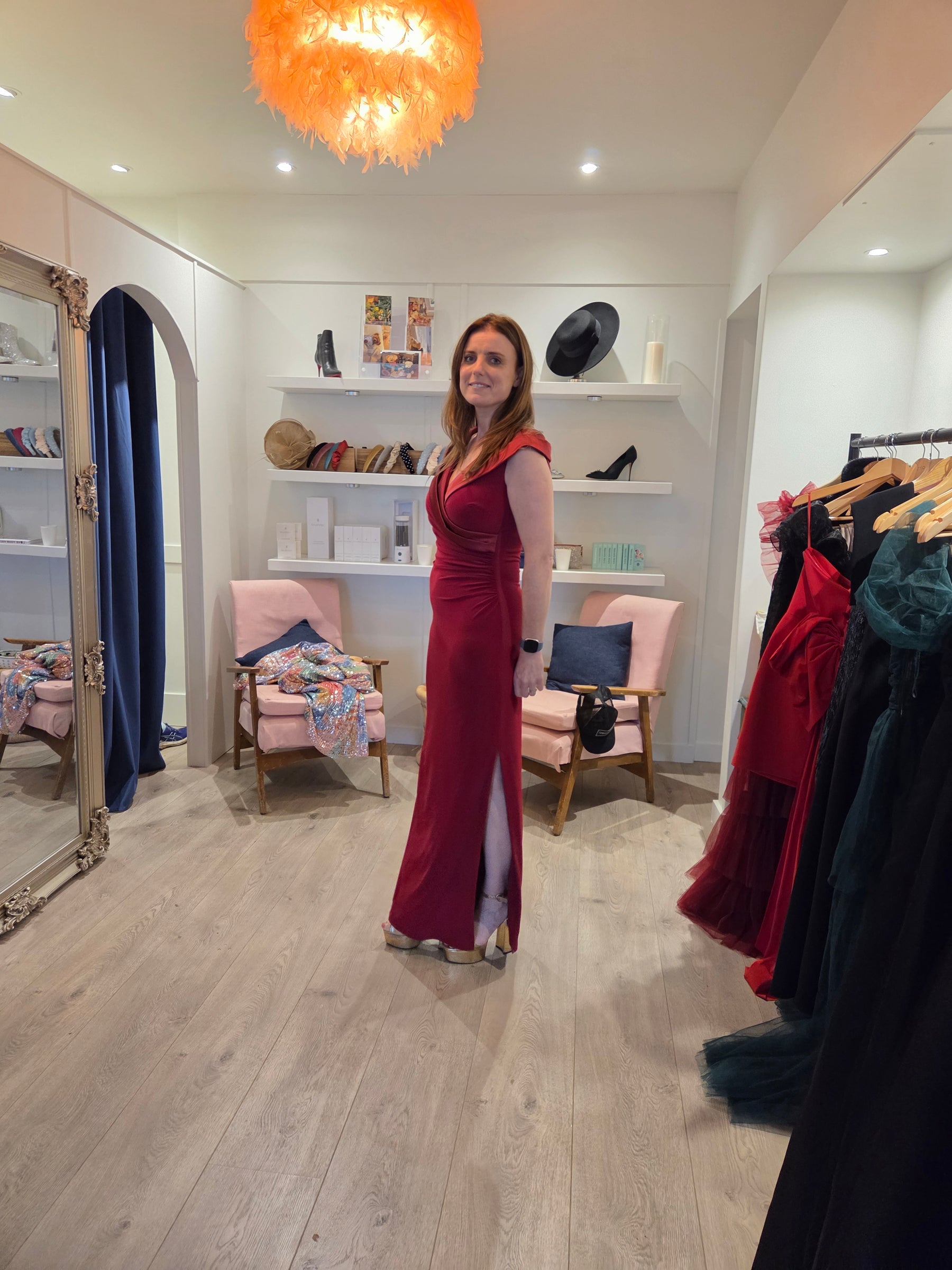 Red Maxi Ruched