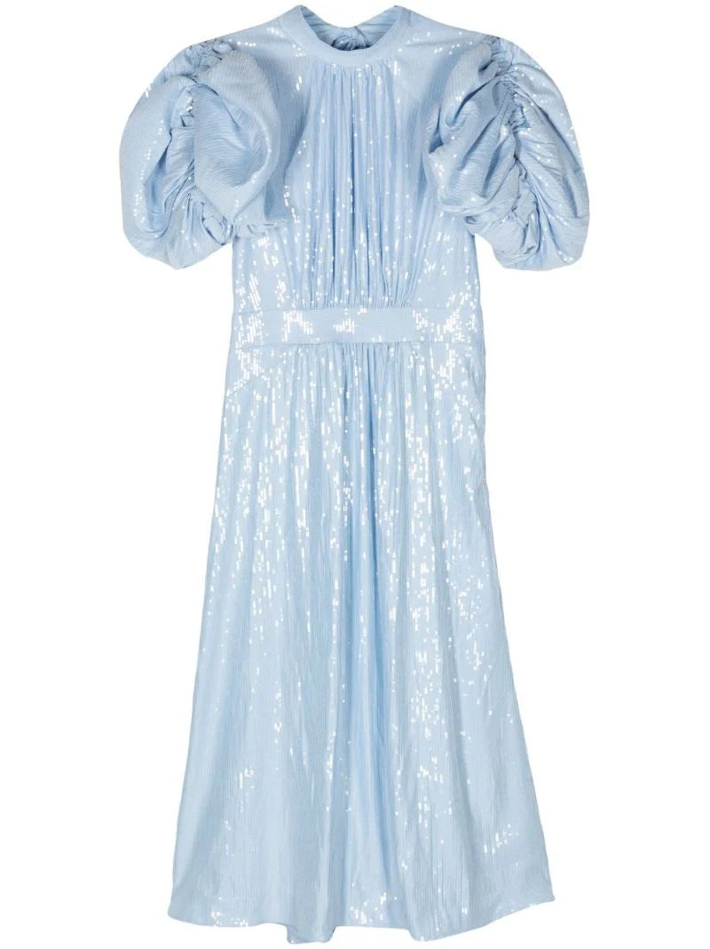 Rotate Birger Christensen Blue Sequinned Midi Dress