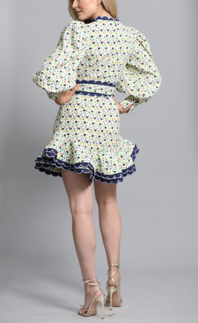 Bamba Scallop-Trim Shirt Dress