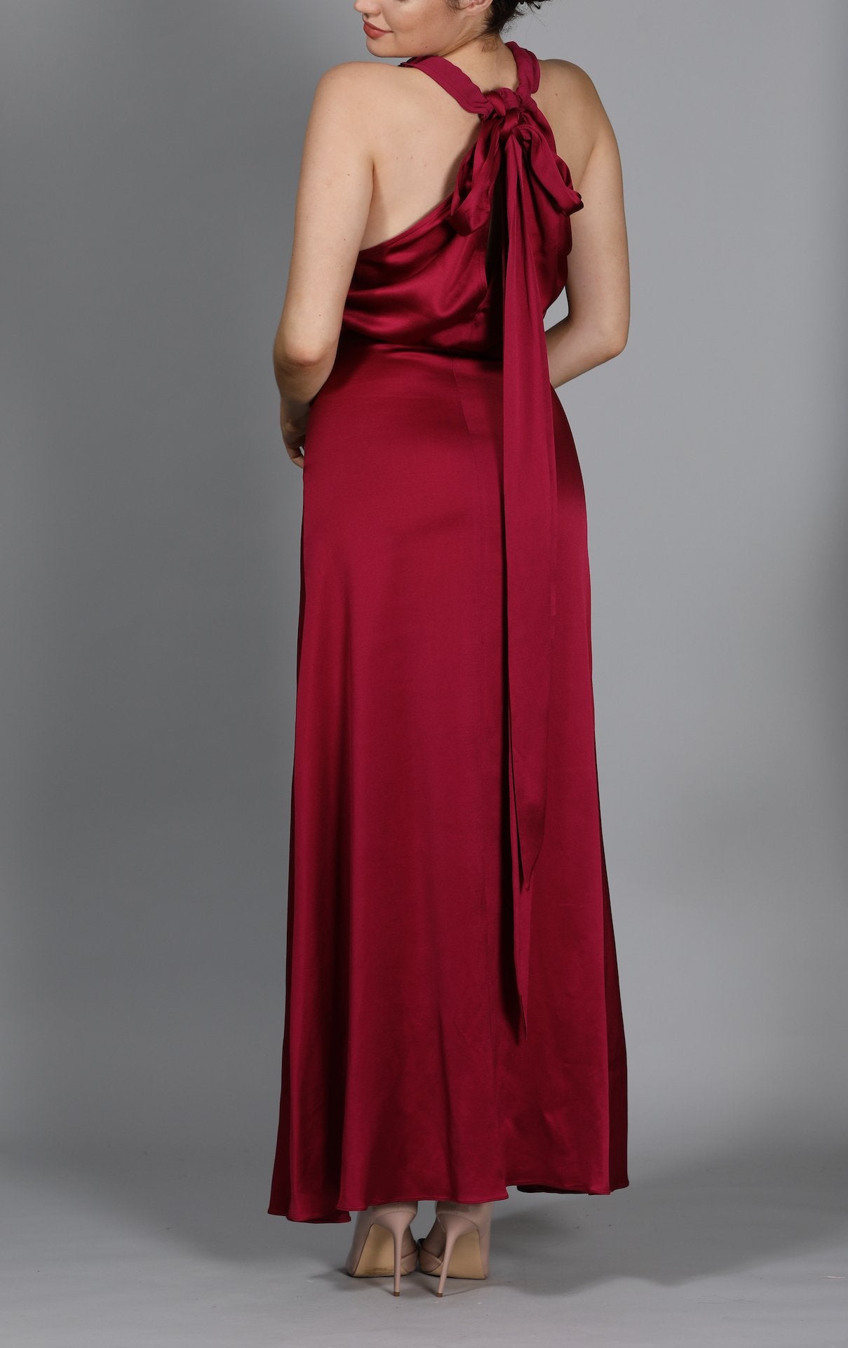 The Anne Joseph Gathered Satin-Crepe Gown