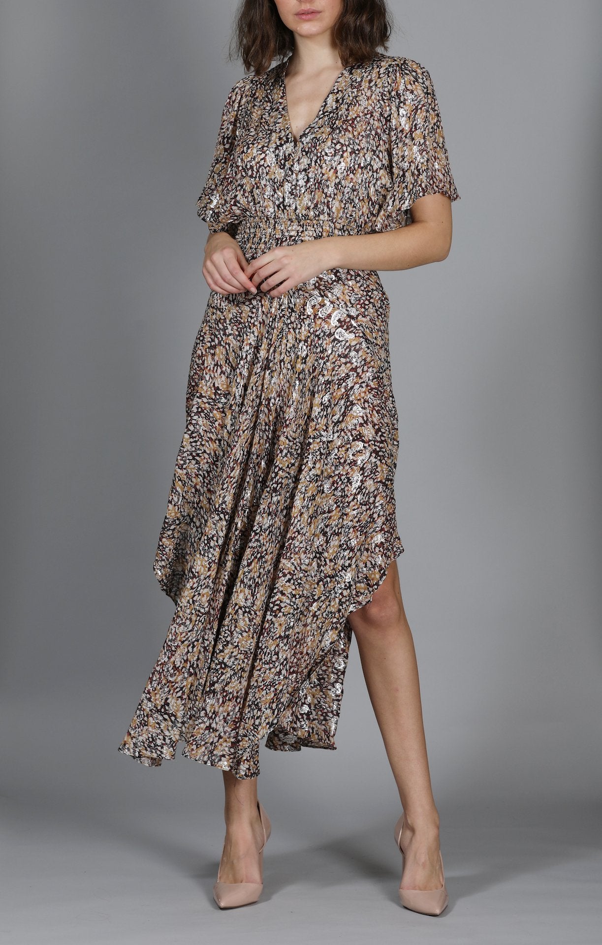 Smocked Lurex Jacquard Dress Rent On Happy Days