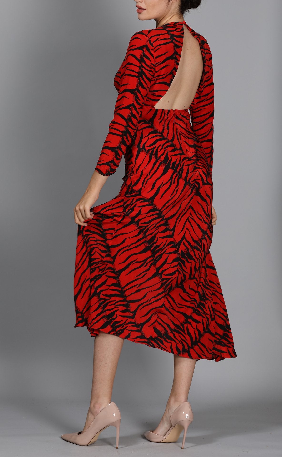 Cutout Silk Maxi Dress