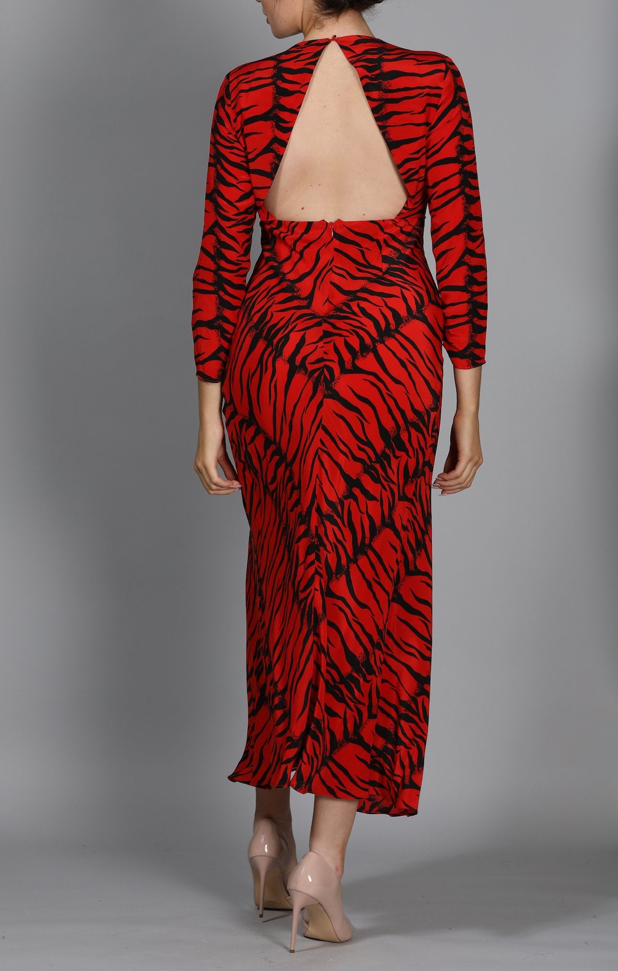 Cutout Silk Maxi Dress