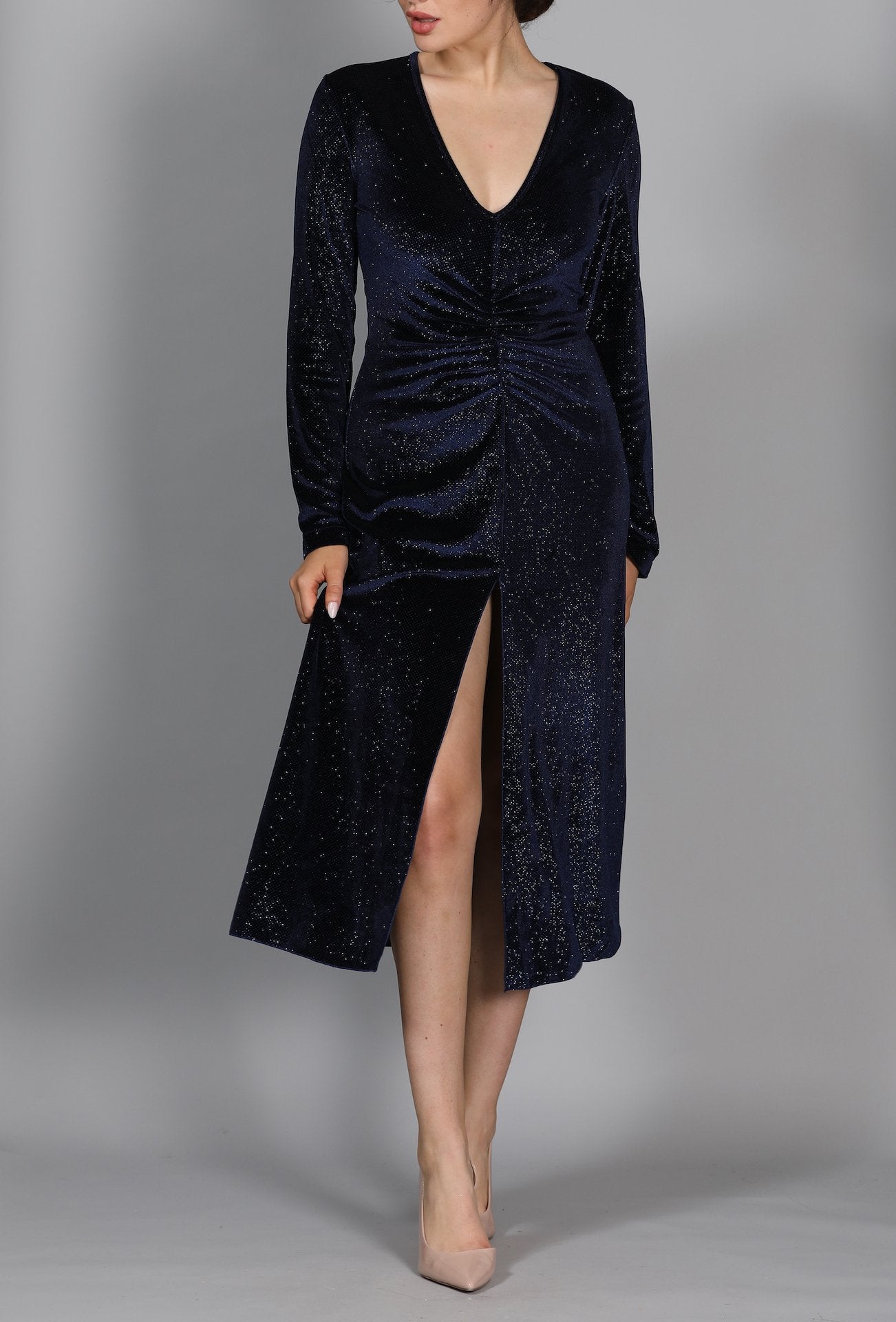 Glittered Velvet Midi Dress