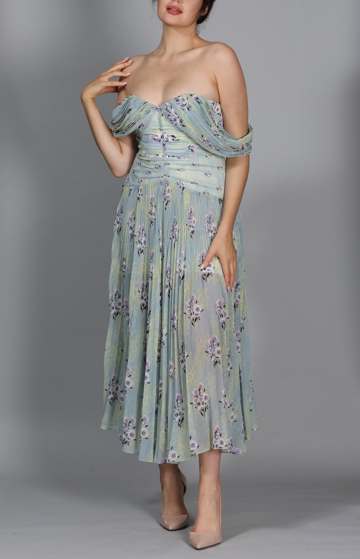 Mint Off The Shoulder Dress