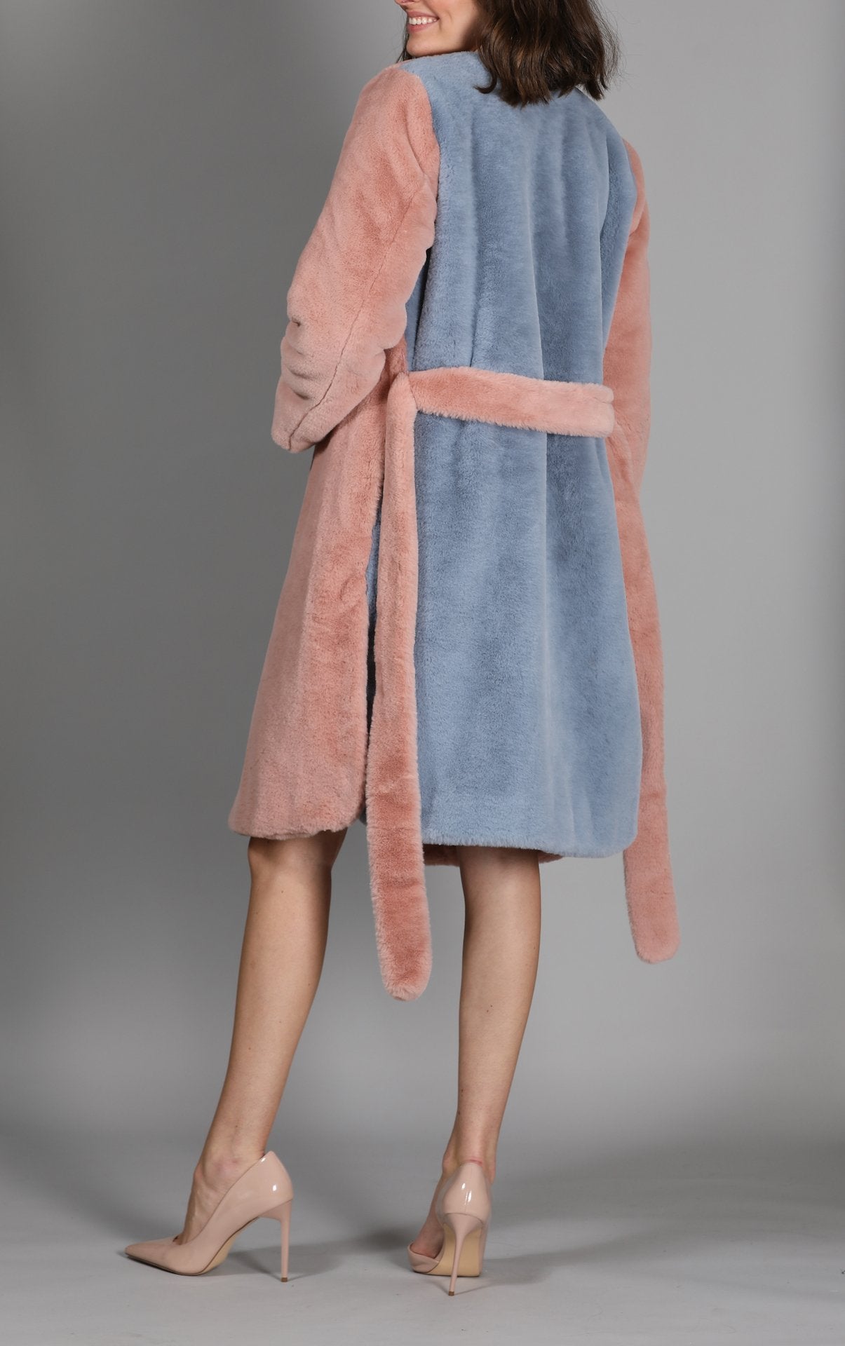 Faux Fur Coat Antique Rose