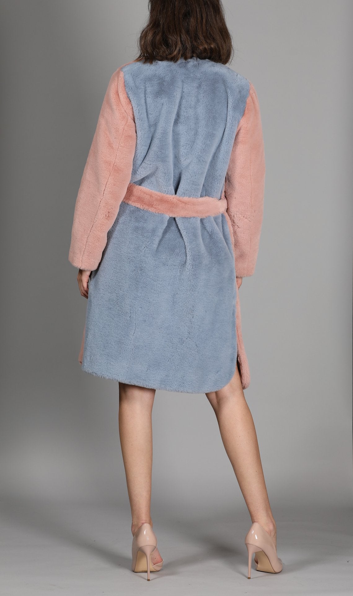 Faux Fur Coat Antique Rose