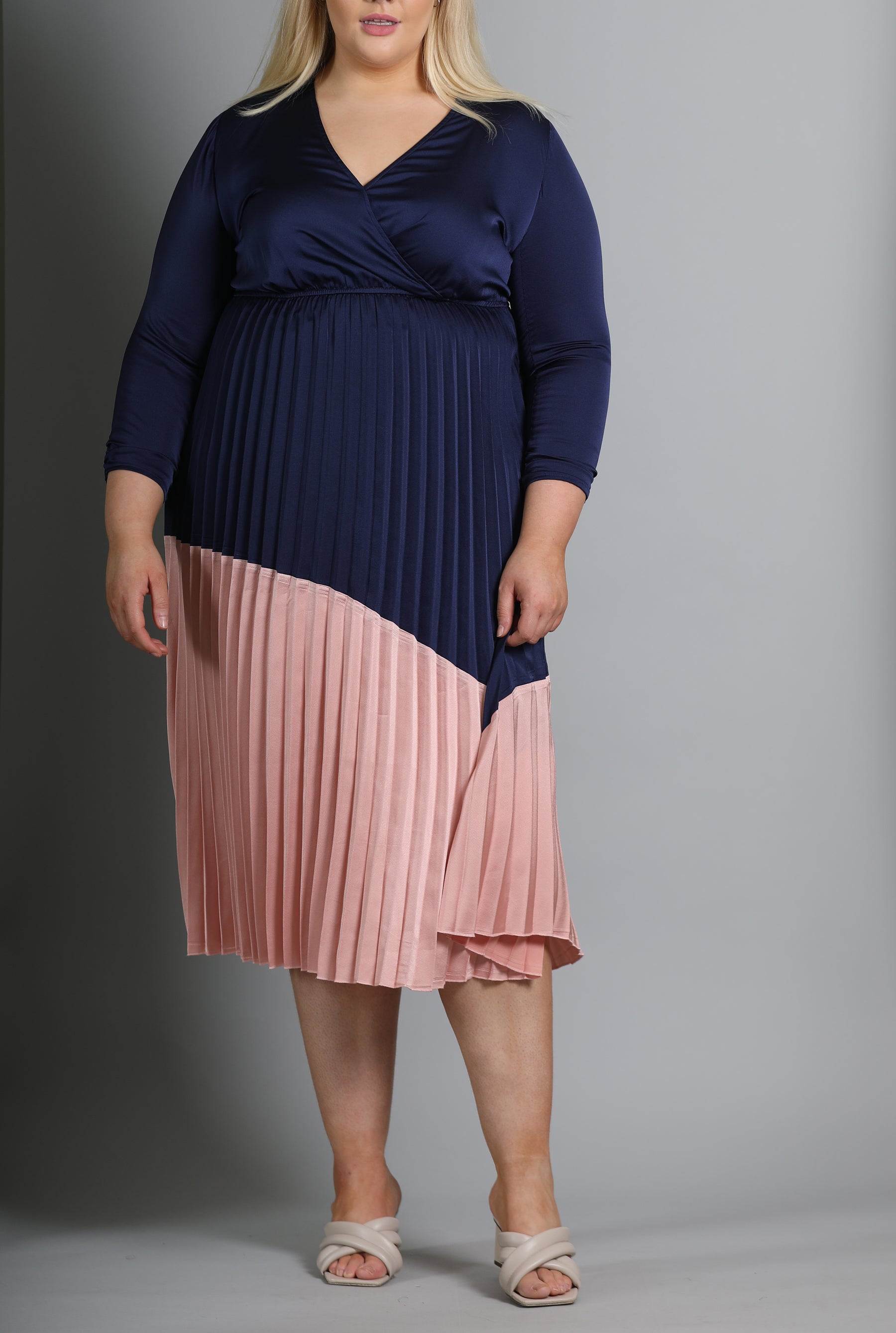 Navy And Pink Dress