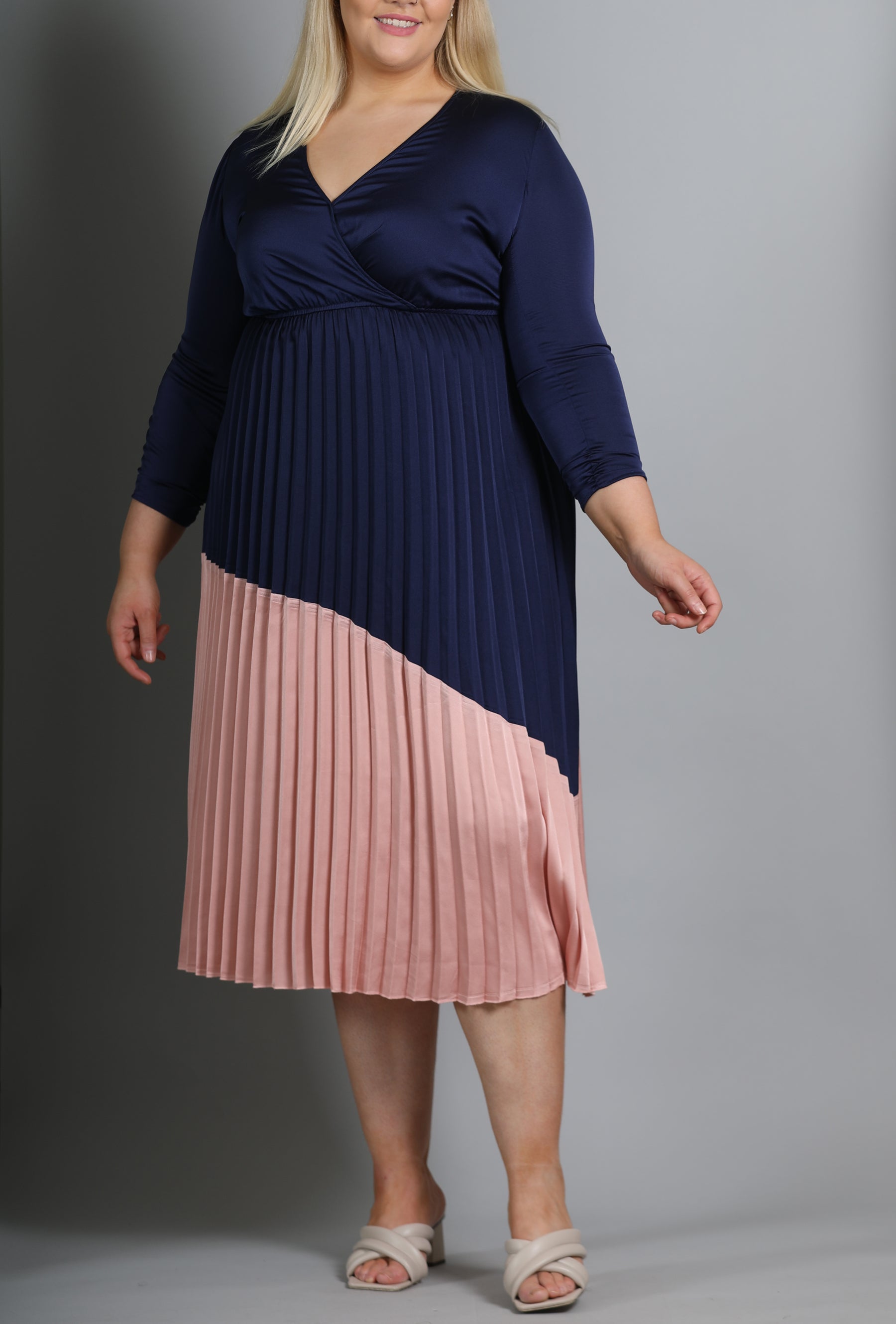 Navy And Pink Dress