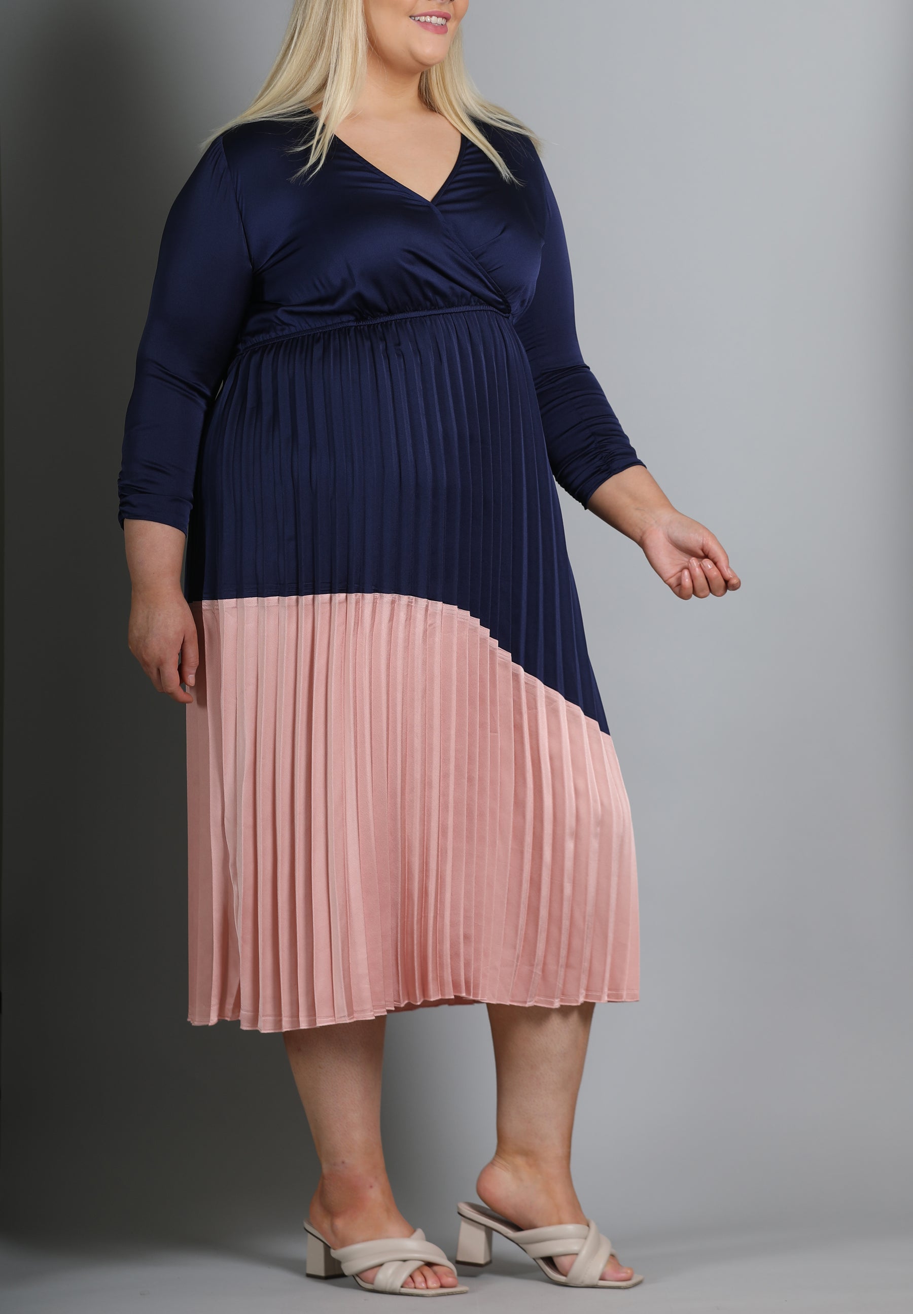 Navy And Pink Dress