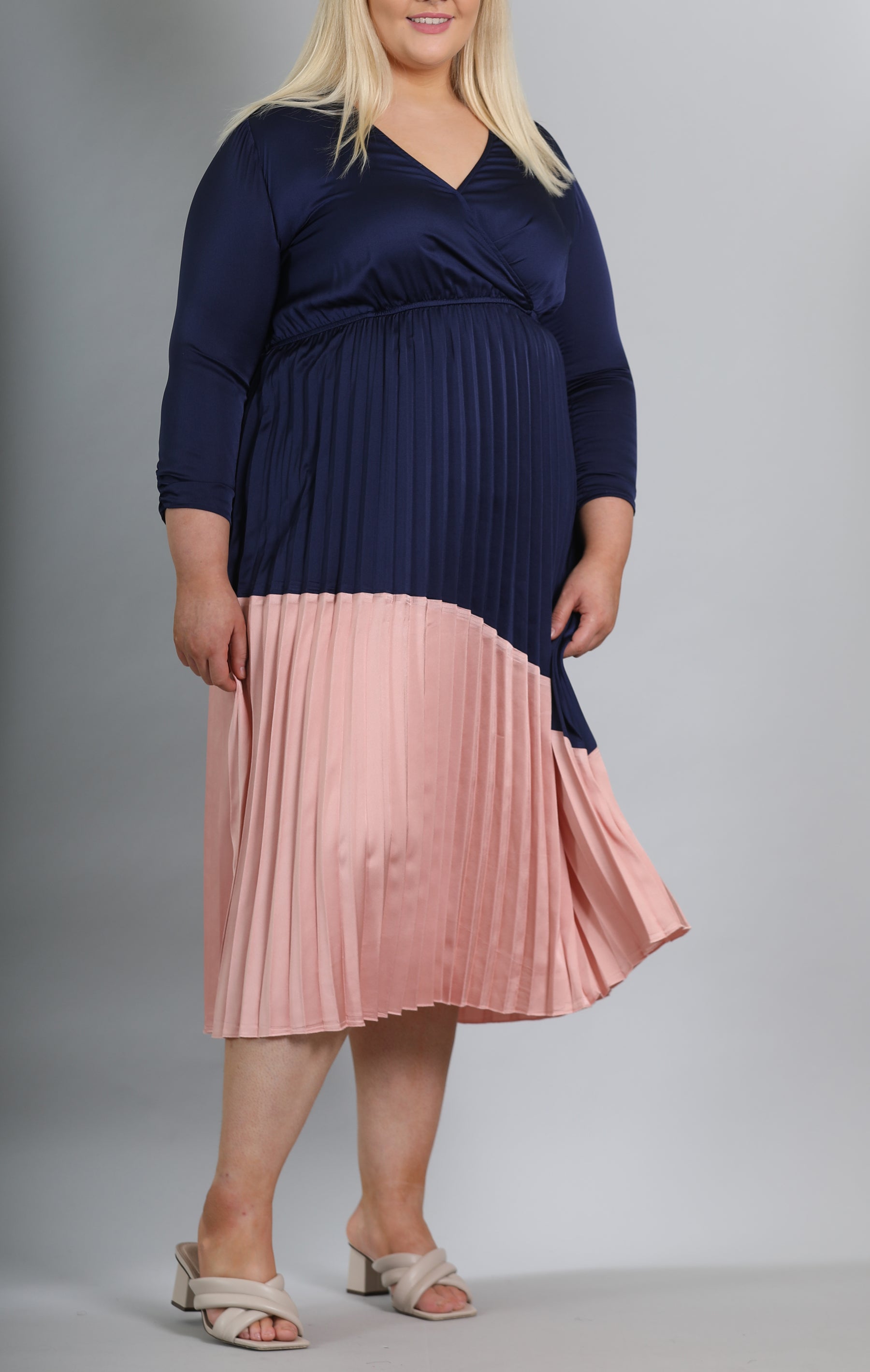 Navy And Pink Dress