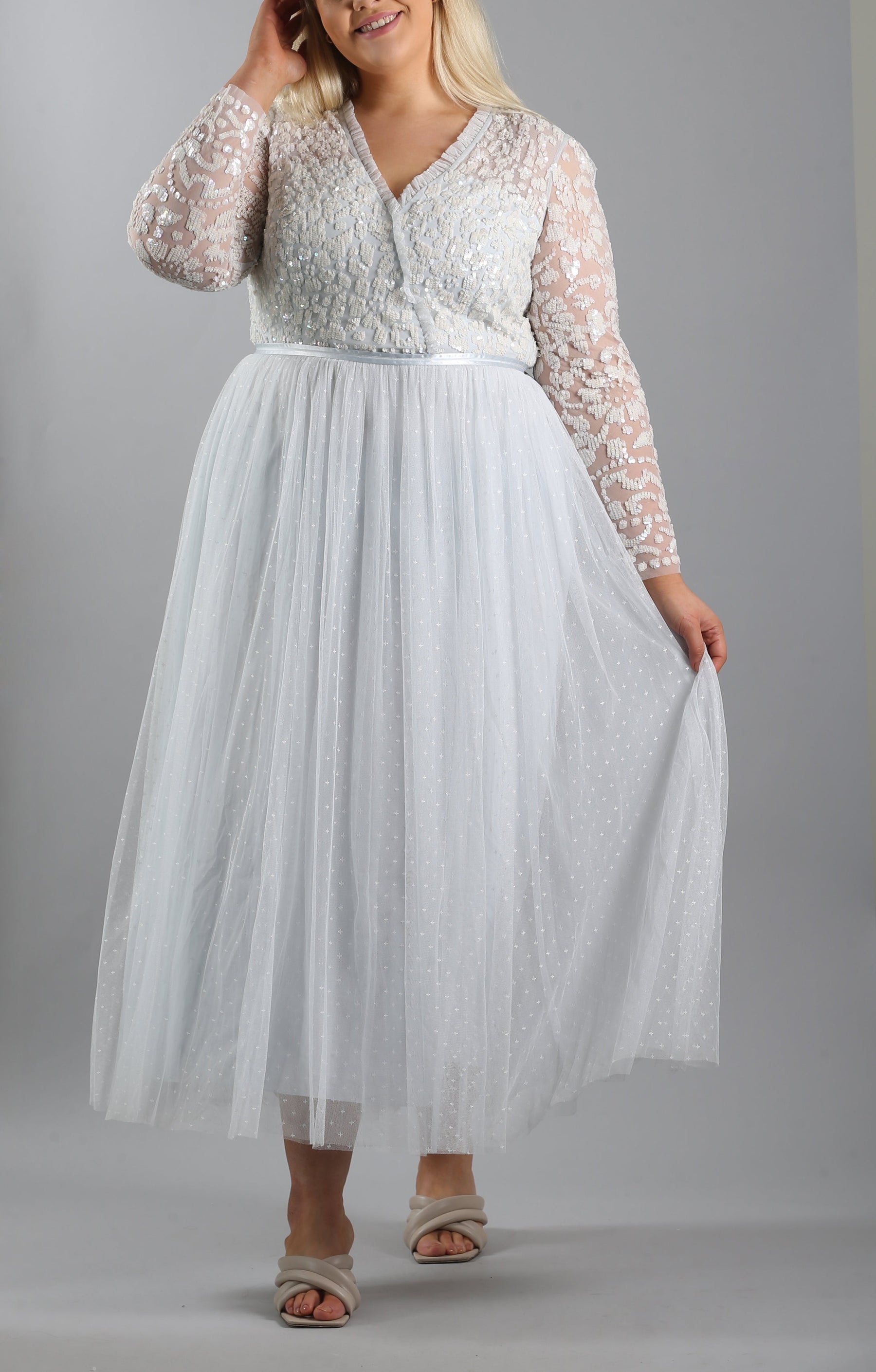 Tempest V Neck Bodice Ankle Gown