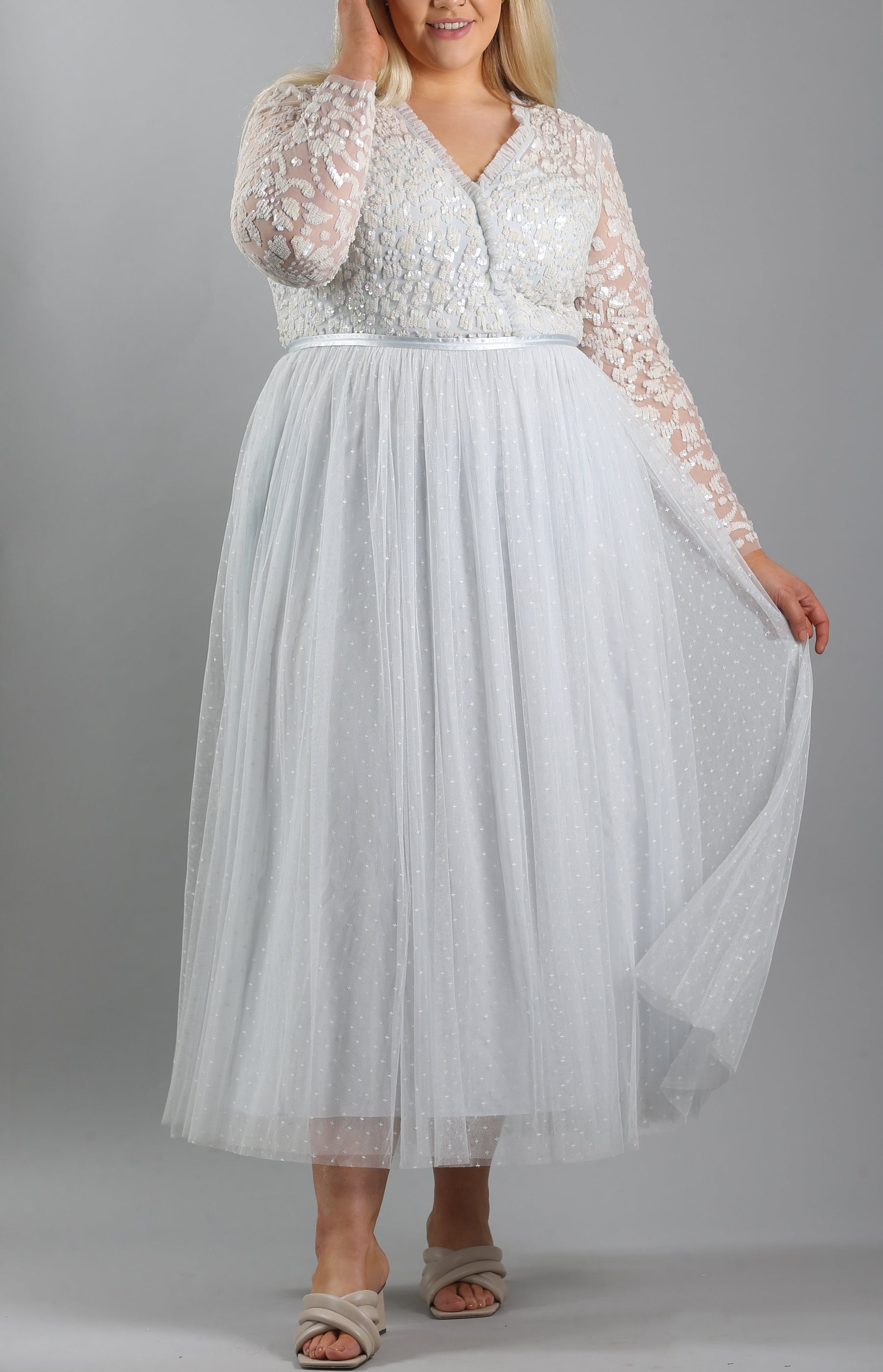 Tempest V Neck Bodice Ankle Gown