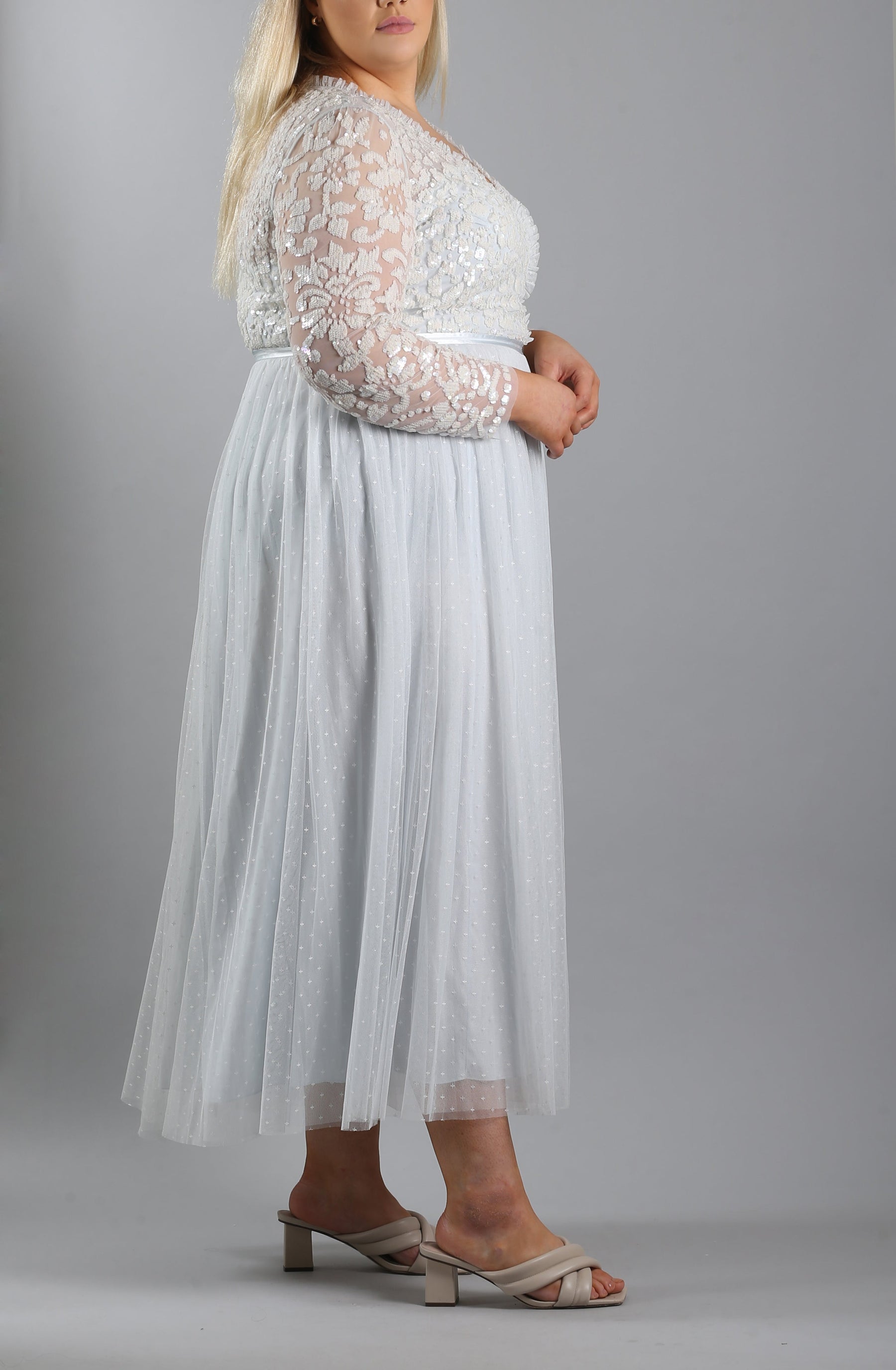 Tempest V Neck Bodice Ankle Gown