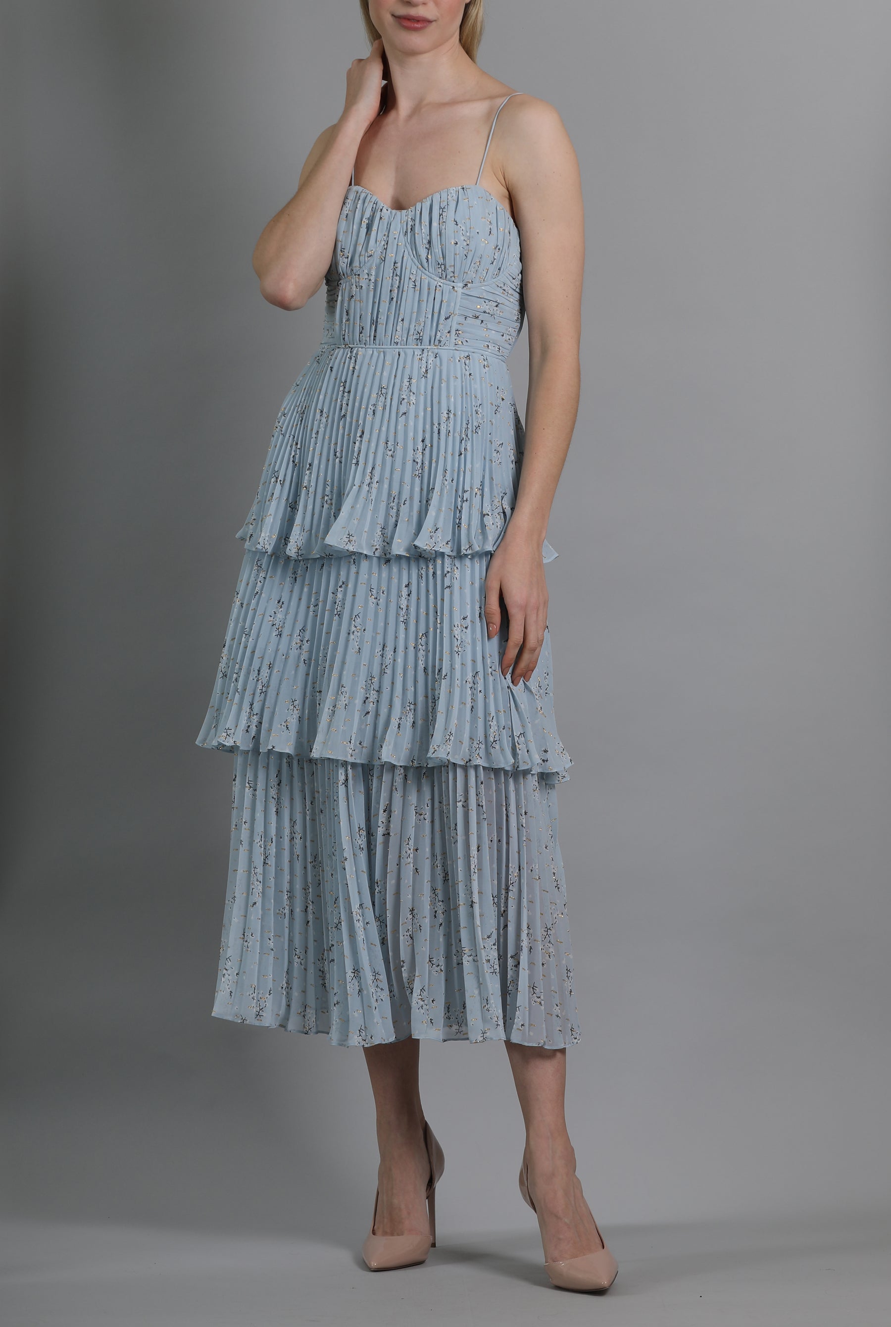 Floral Tiered Midi Dress