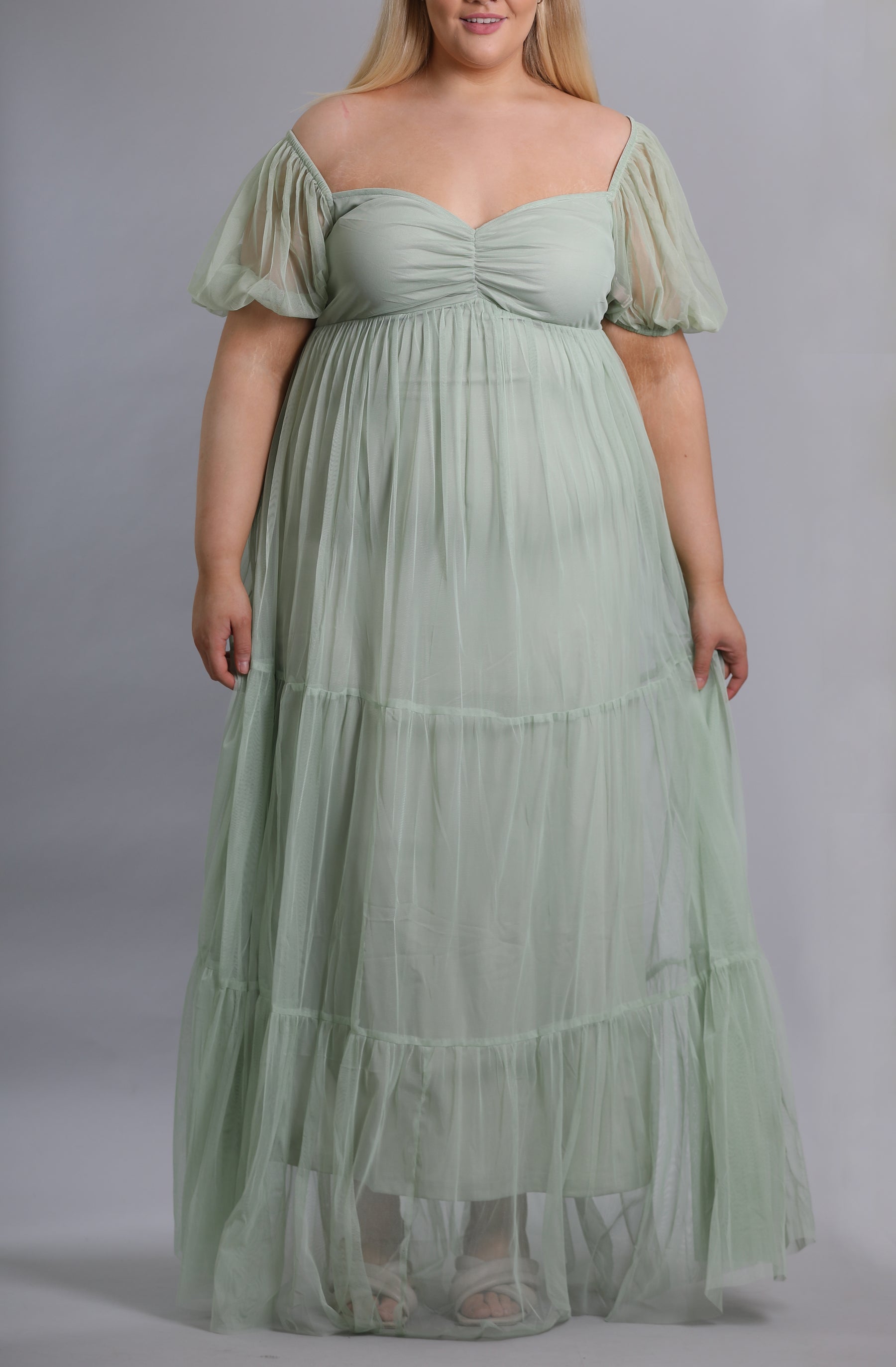Puff Sleeve Tulle Dress