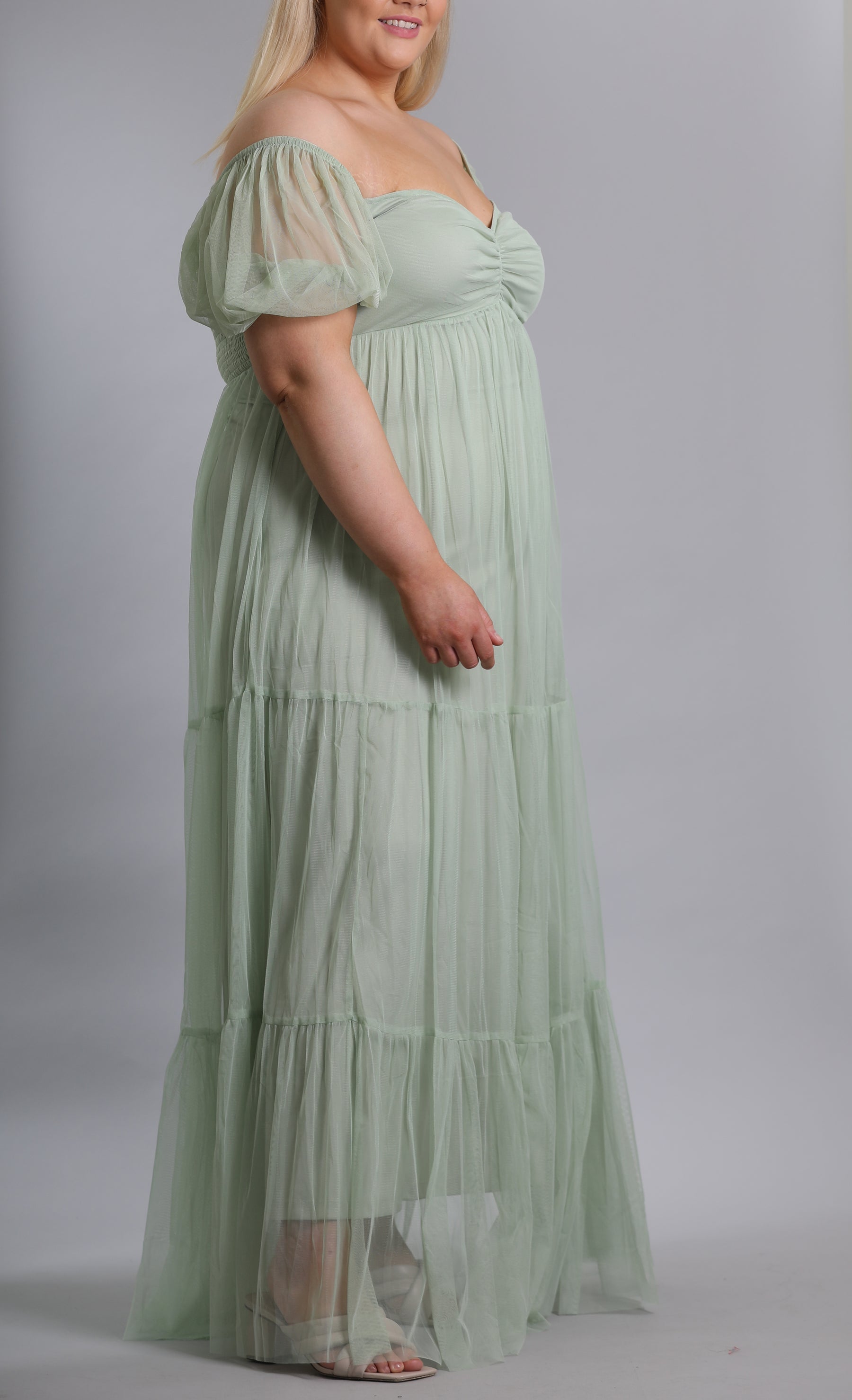Puff Sleeve Tulle Dress