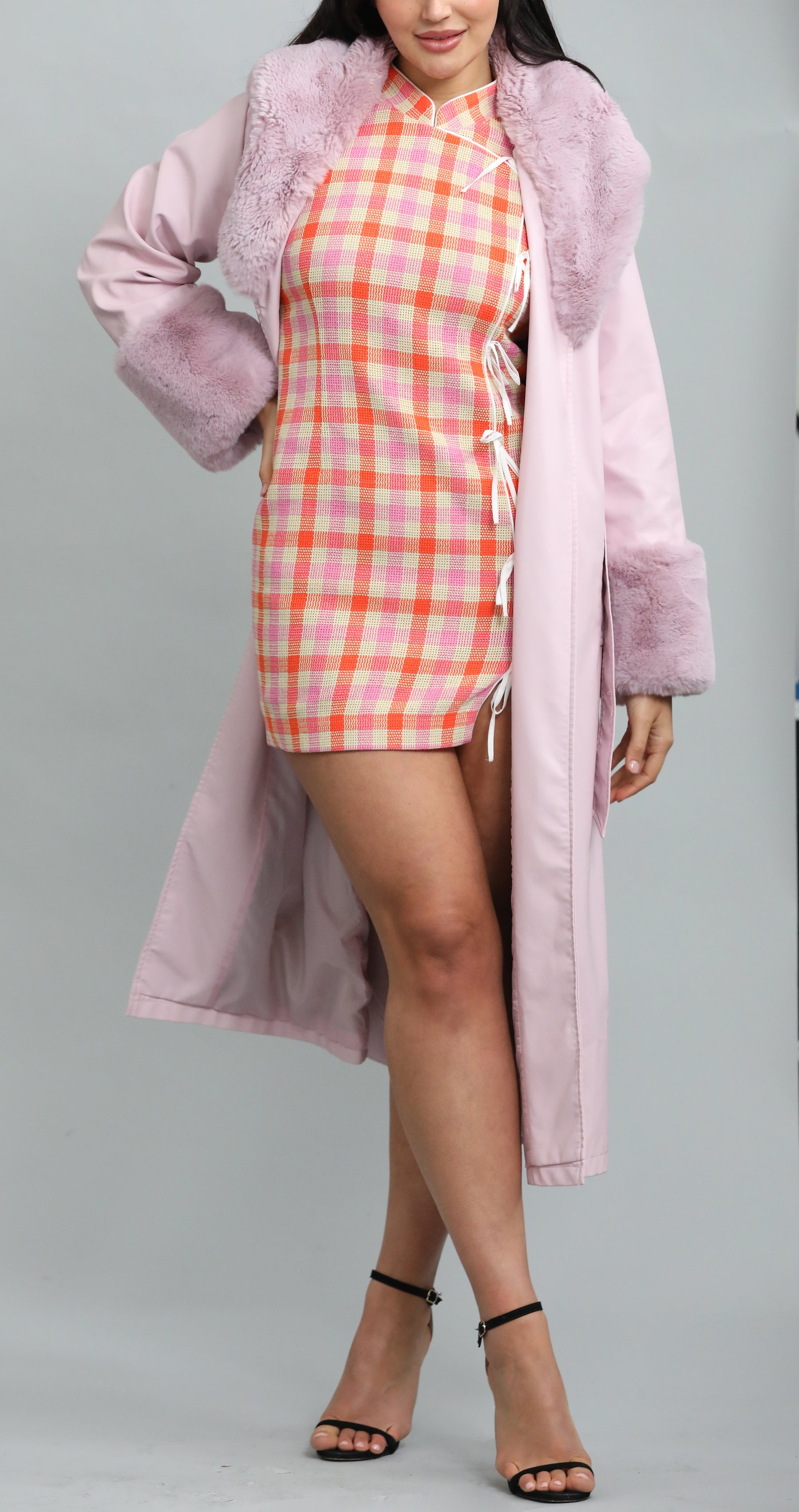 Vintage Leather Look Trench