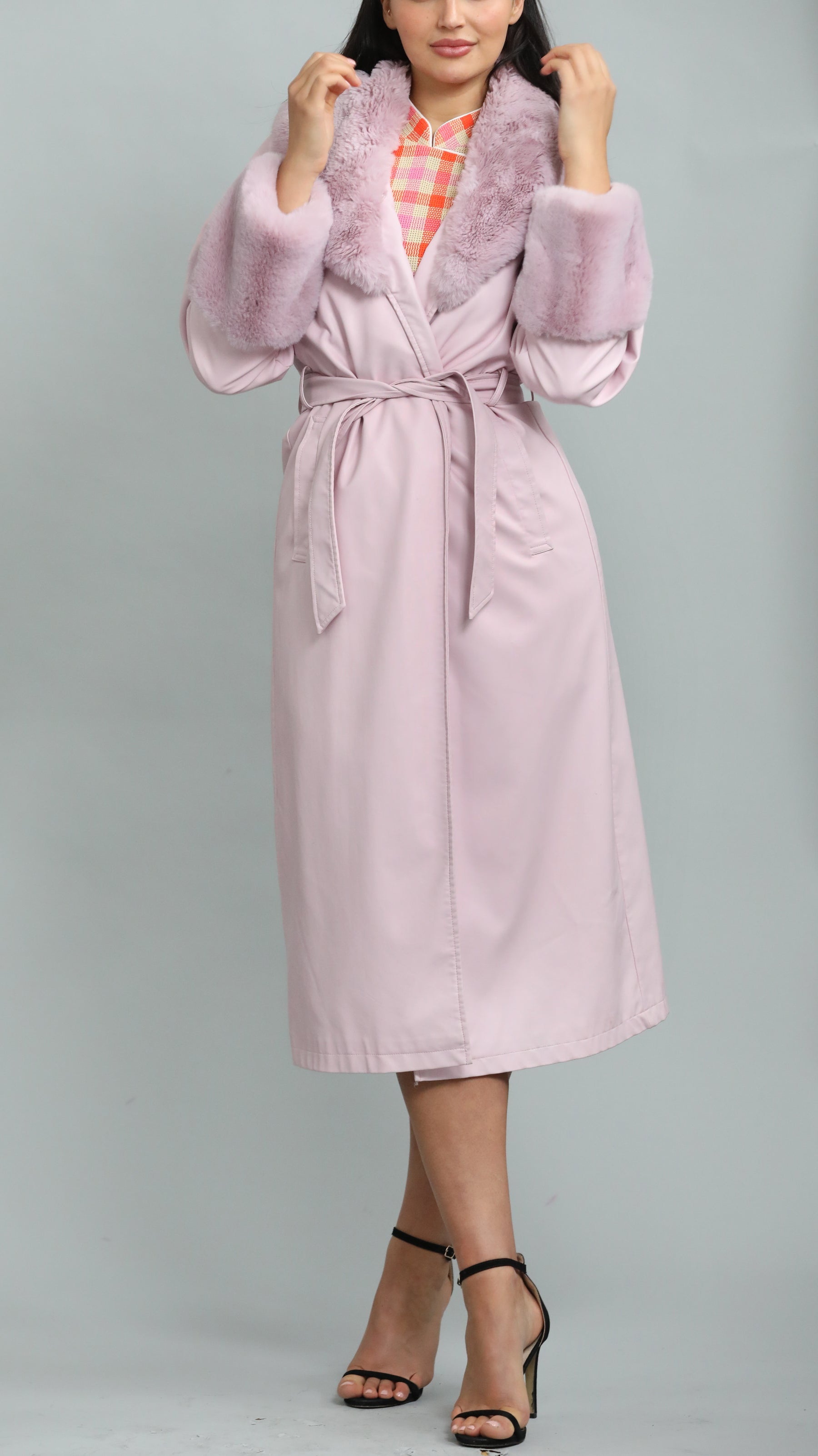 Vintage Leather Look Trench