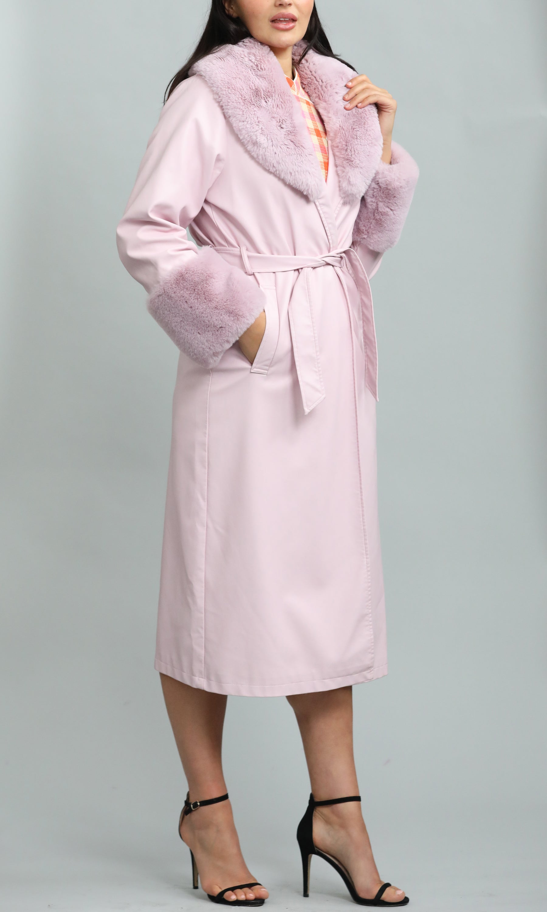 Vintage Leather Look Trench