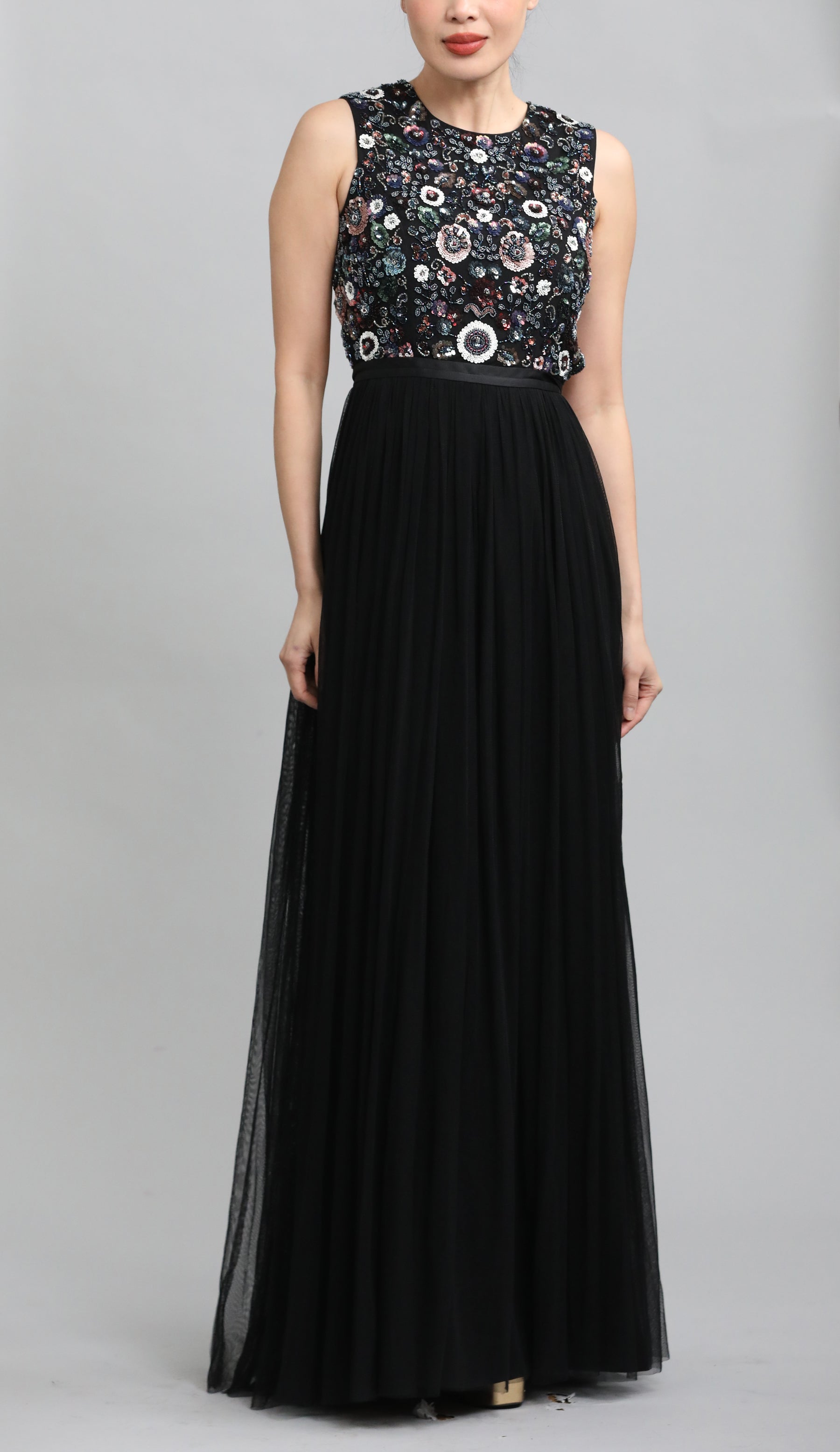 Embellished Black Maxi Dress