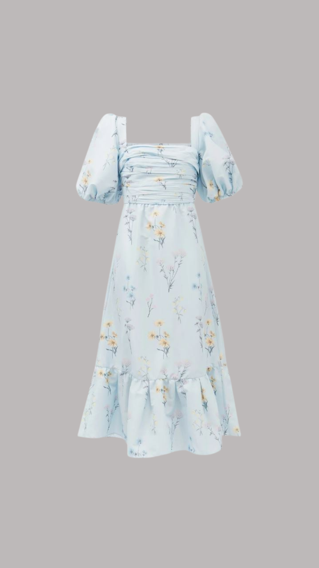 Floral Taffeta Midi Dress