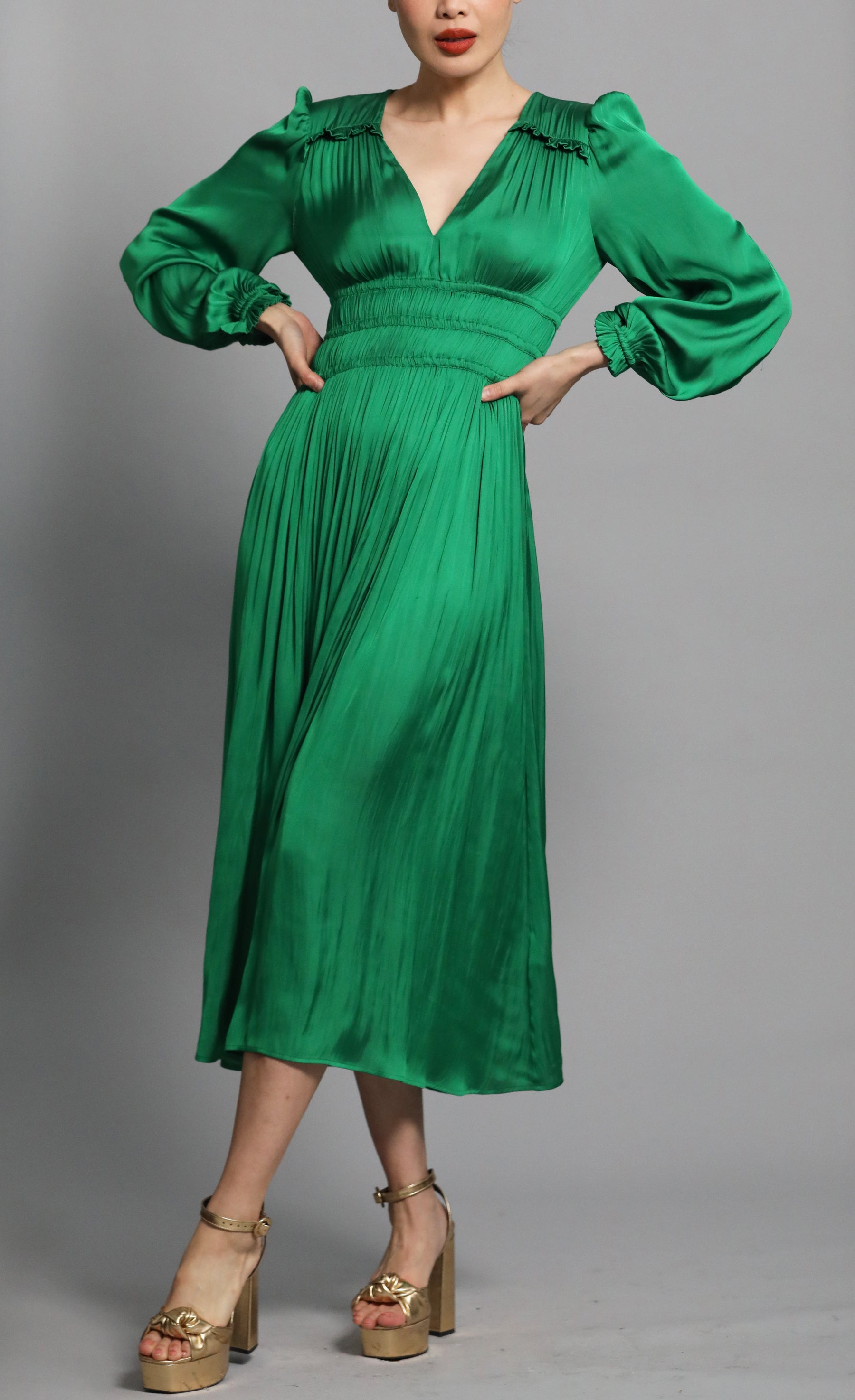 Flowing satin dress
