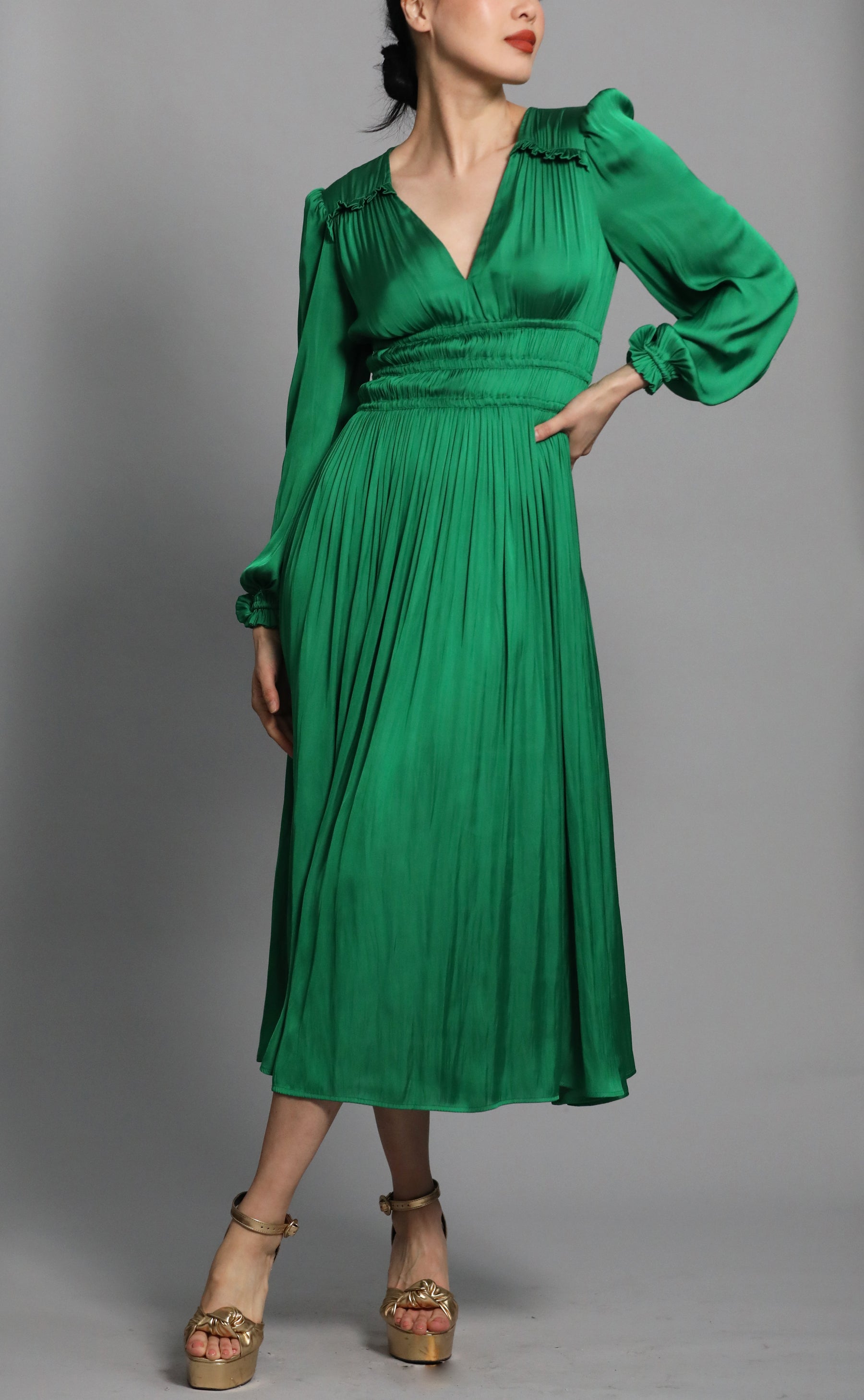 Flowing satin dress