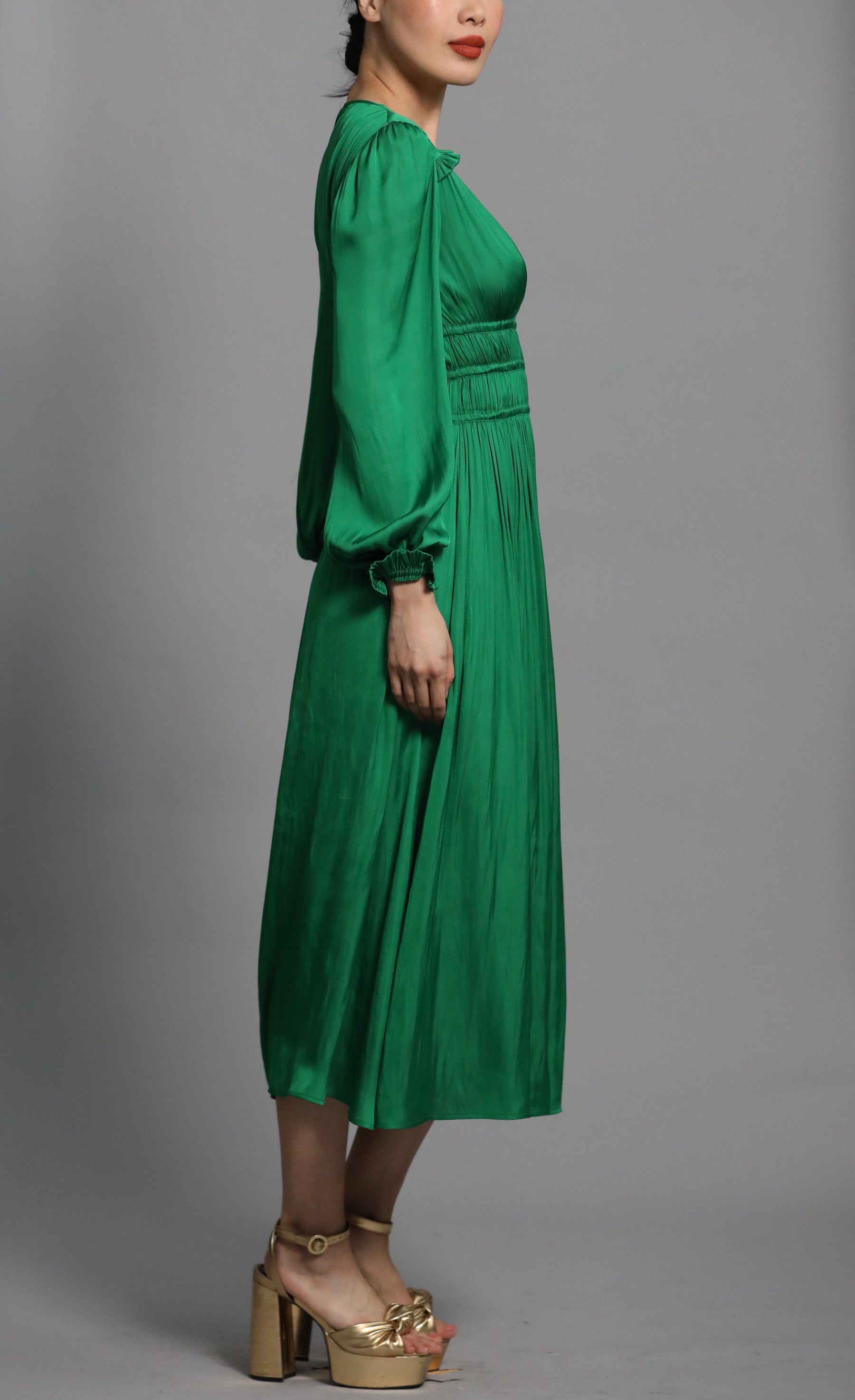 Flowing satin dress