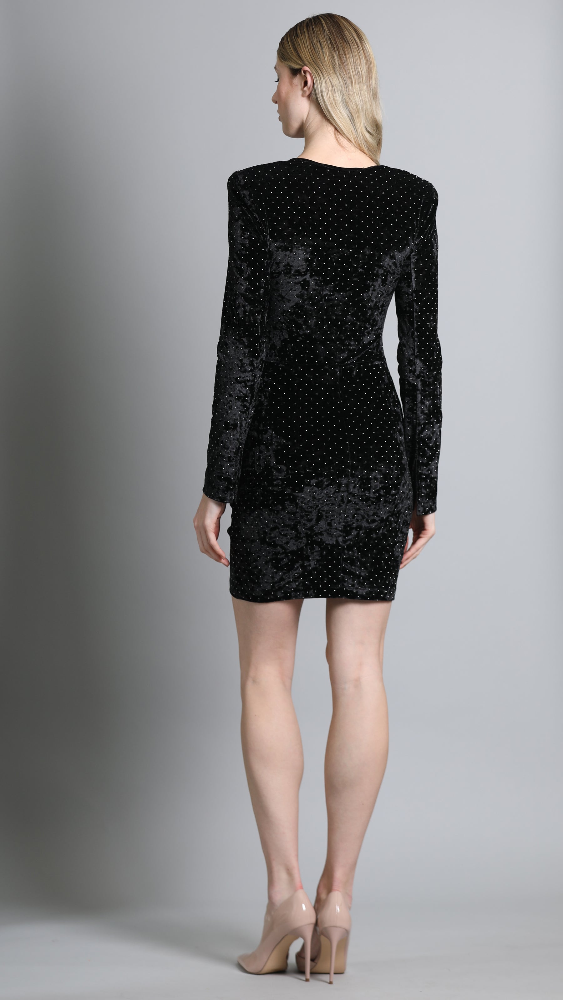 Ruched Velvet Mini Dress