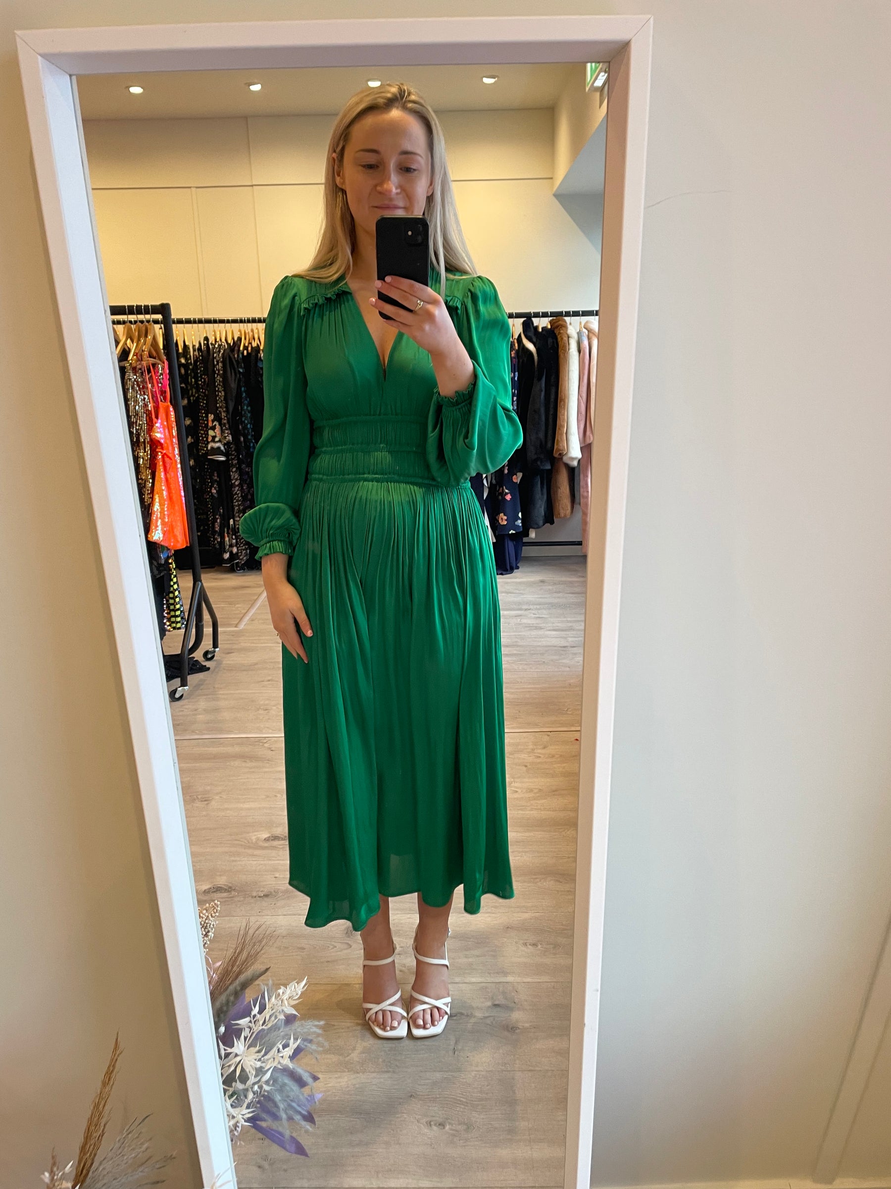 Flowing satin dress