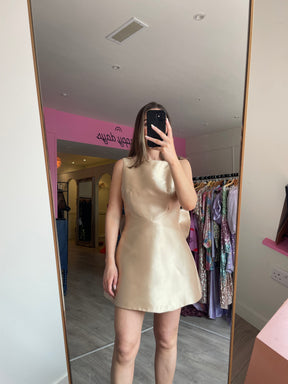 Odd Muse The Ultimate Muse Bow Detail Mini Dress - Gold