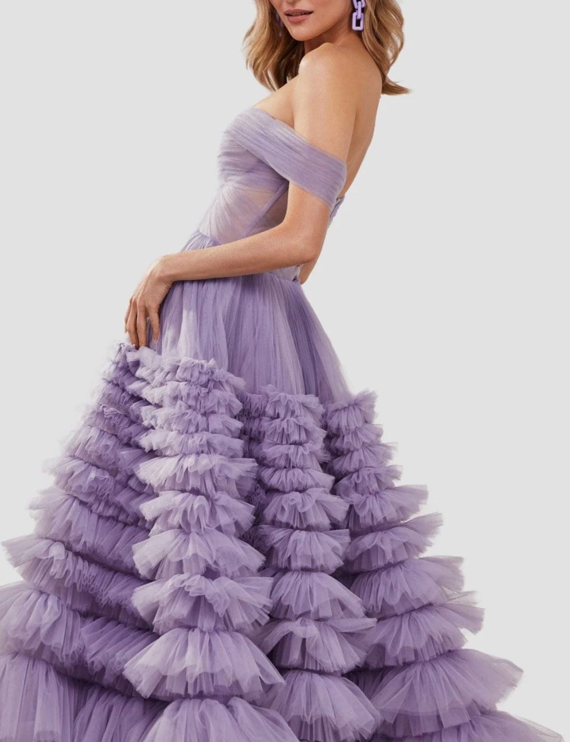 Milla Lilac Ultra Puffy Prom Maxi Dress