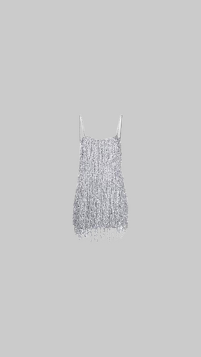 AMEN Sequin-Embellished Fringe Mini Dress