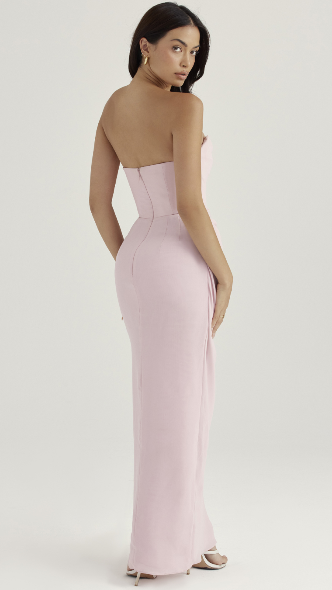 House of CB Adrienne Pink Strapless Gown