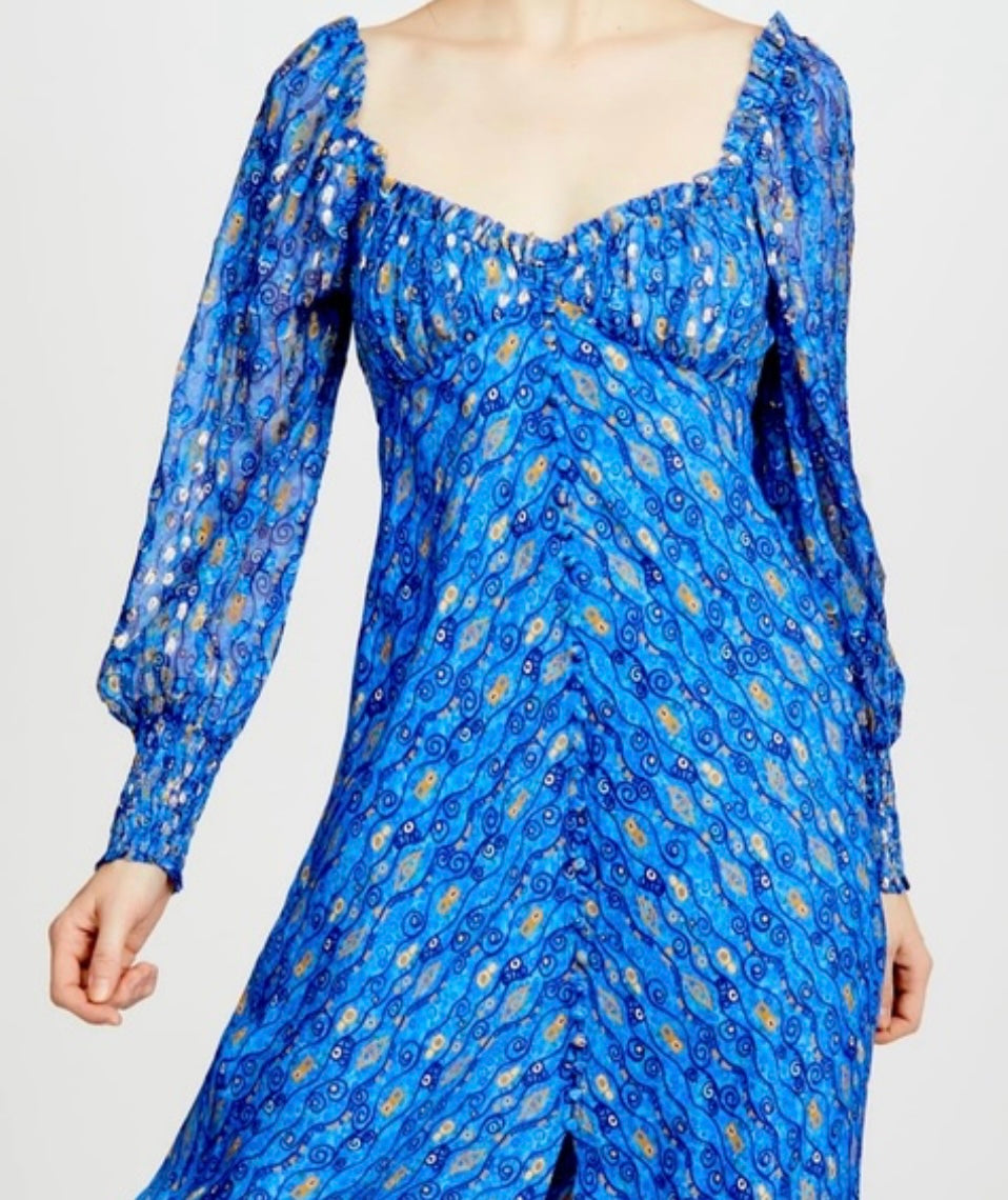 RIXO Miriam Silk Midi Dress