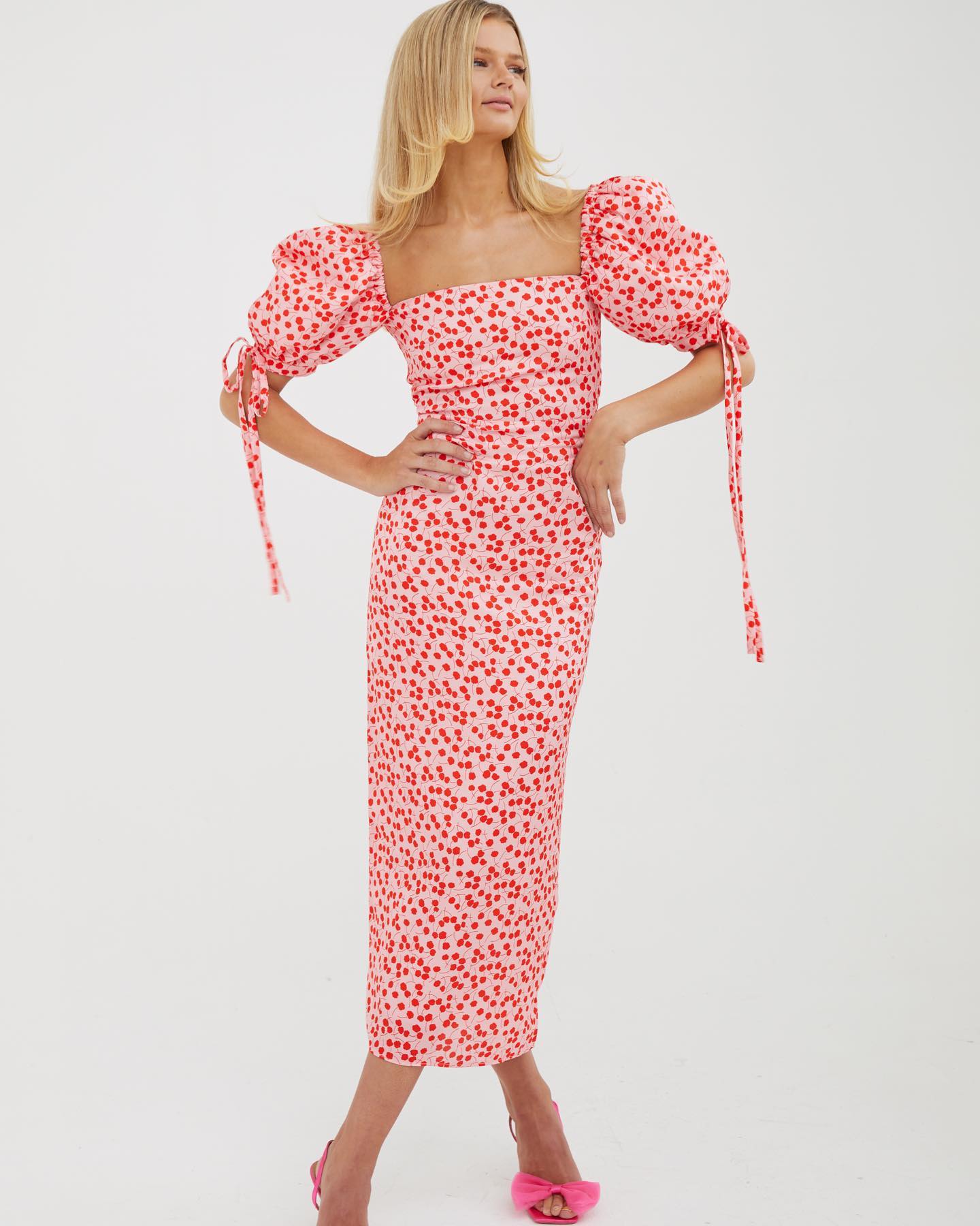 Olivia Rose The Label Manon Pink and Red Floral Dress