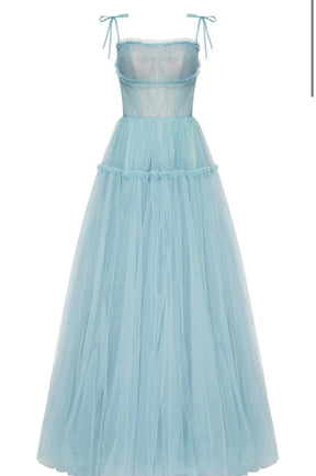 Milla Ocean Wave Tie-straps tulle prom dress