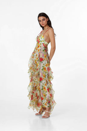 Menti Baroque Flower Maxi Dress