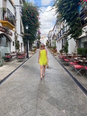 ASOS Edition Backless Yellow Mini Dress