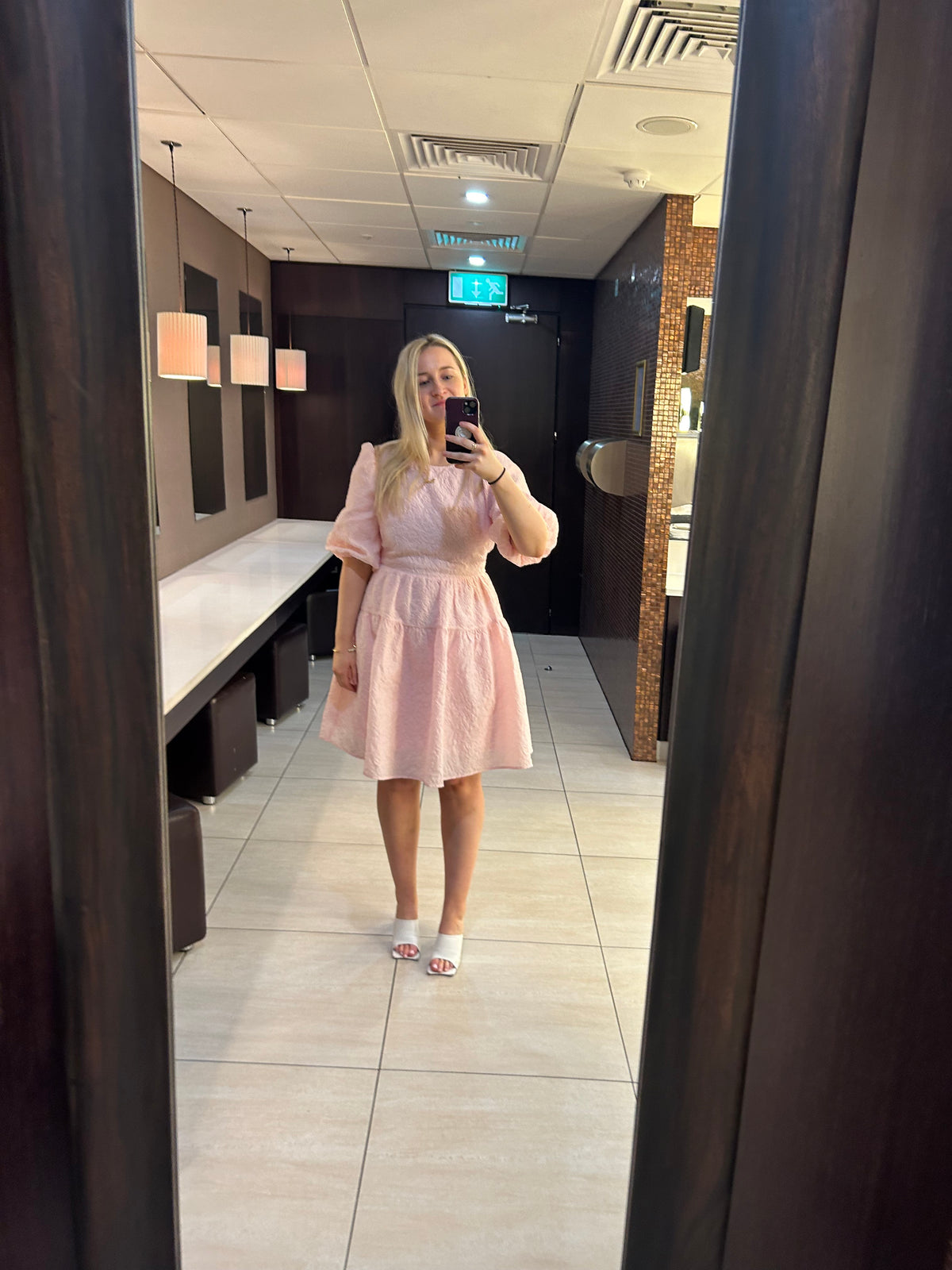 Puff Sleeve Jacquard Mini Dress