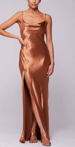 Resa Copper Slip Dress