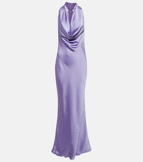 Norma Kamali Halterneck Draped Maxi Dress
