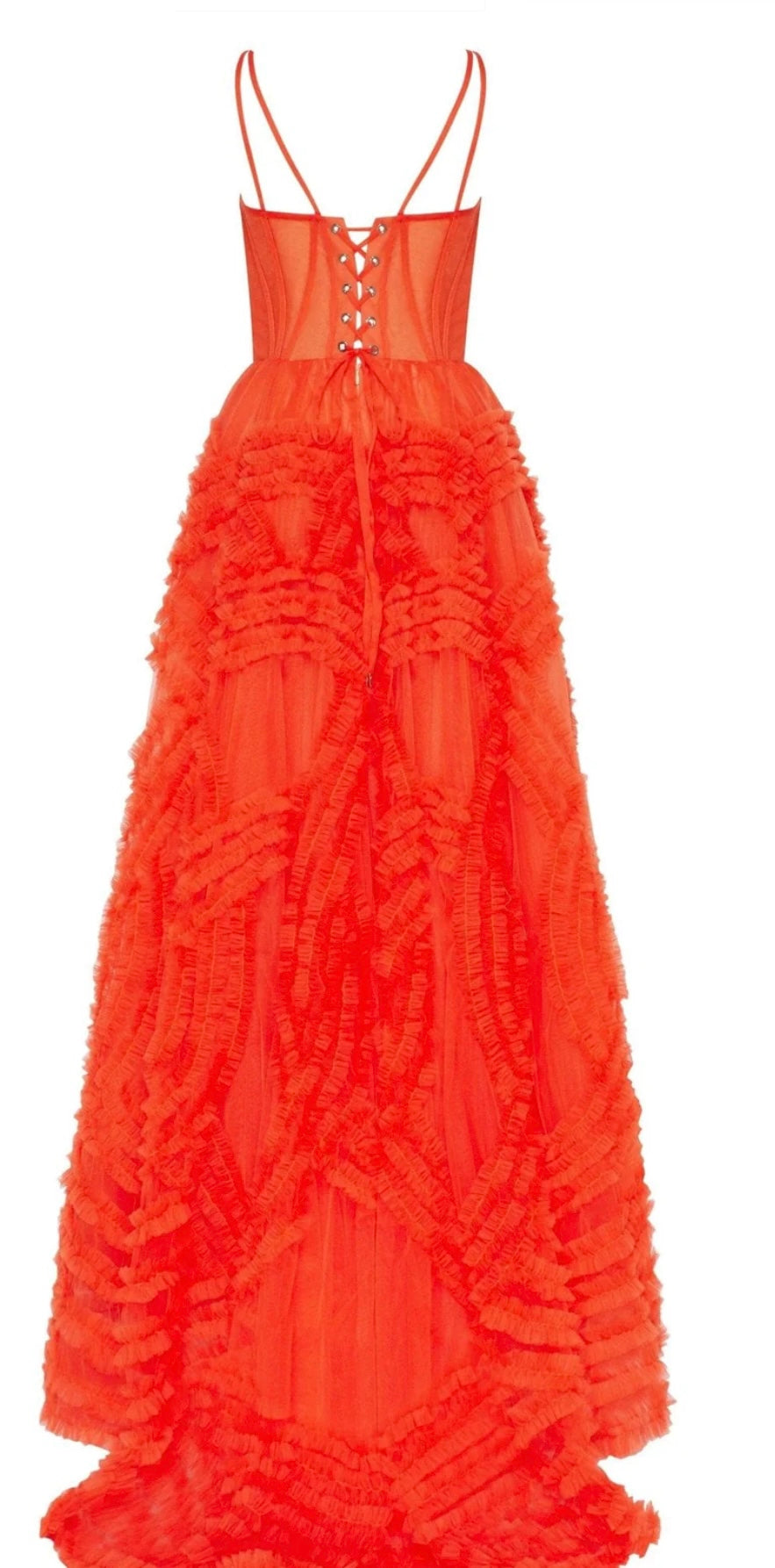 Milla Tangerine Tulle Ornament Maxi Dress