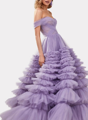 Milla Lilac Ultra Puffy Prom Maxi Dress