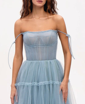 Milla Ocean Wave Tie-straps tulle prom dress