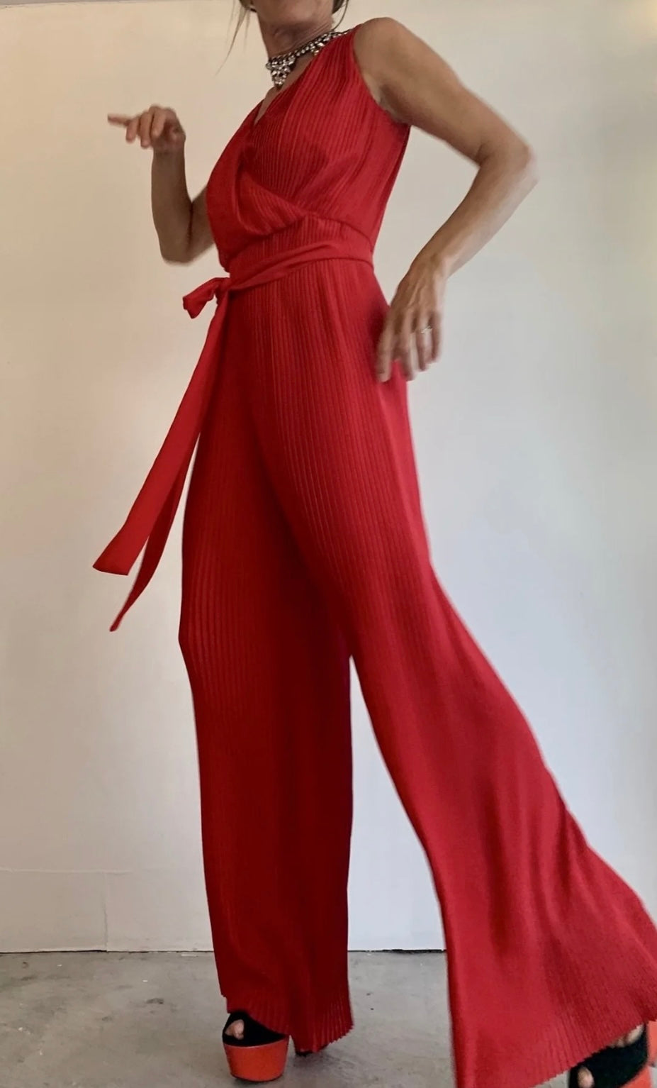 Massimo Dutti Red Jumpsuit