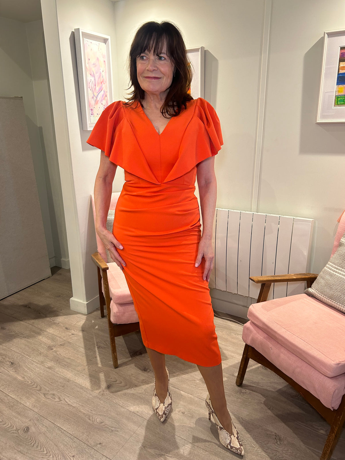 Kevan Jon Karolina Orange Dress