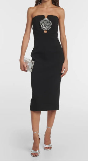 Rebecca Vallance Yvonne Black Strapless Midi