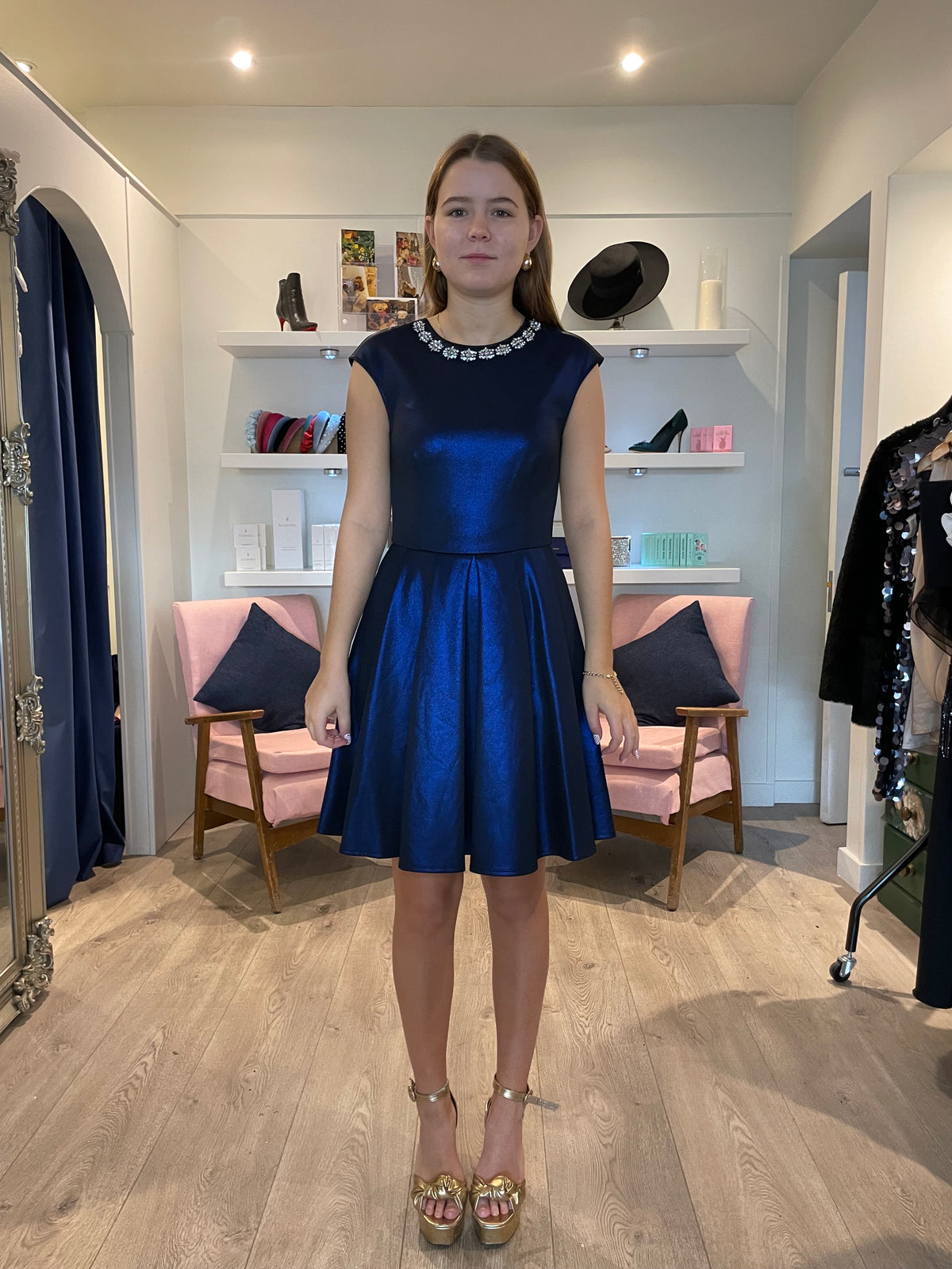 Navy Shimmered Mini